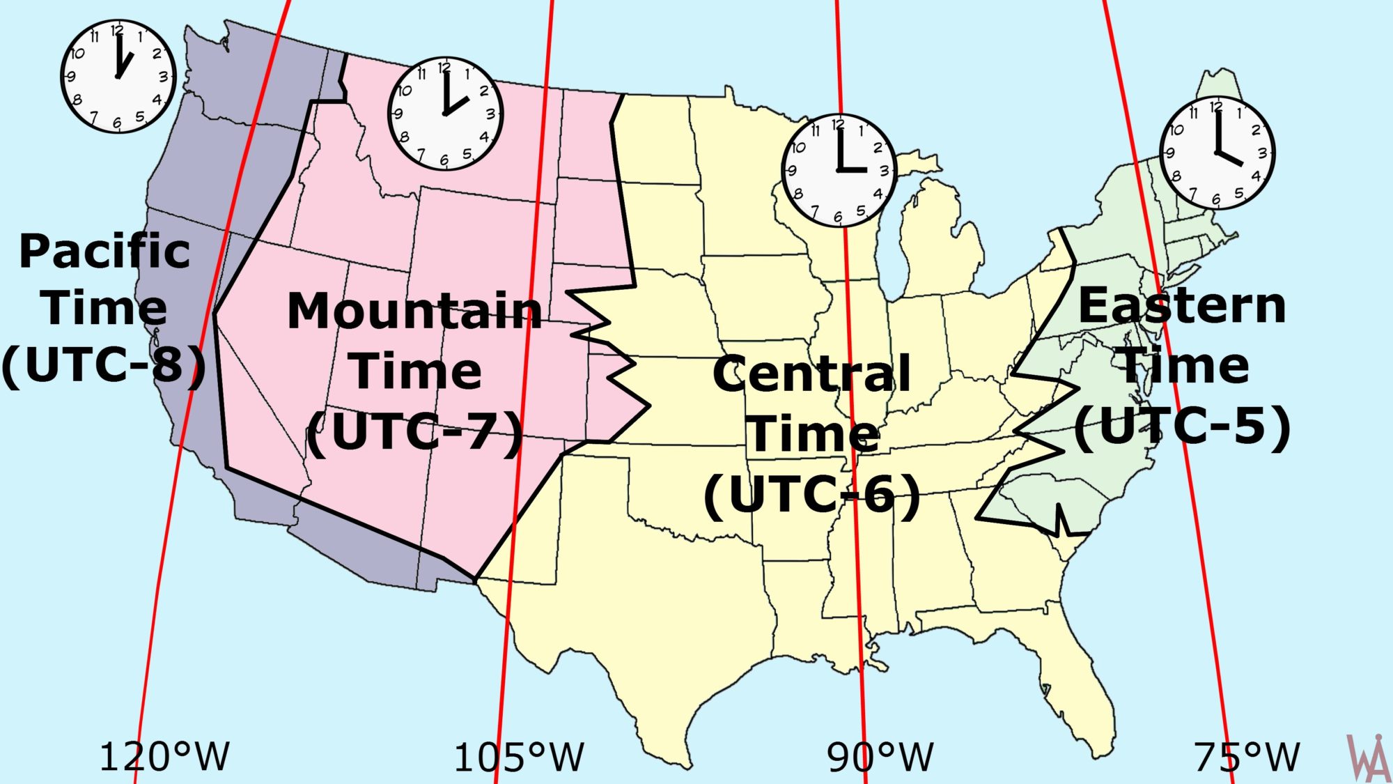 Most Popular Time zone map of the USA | WhatsAnswer