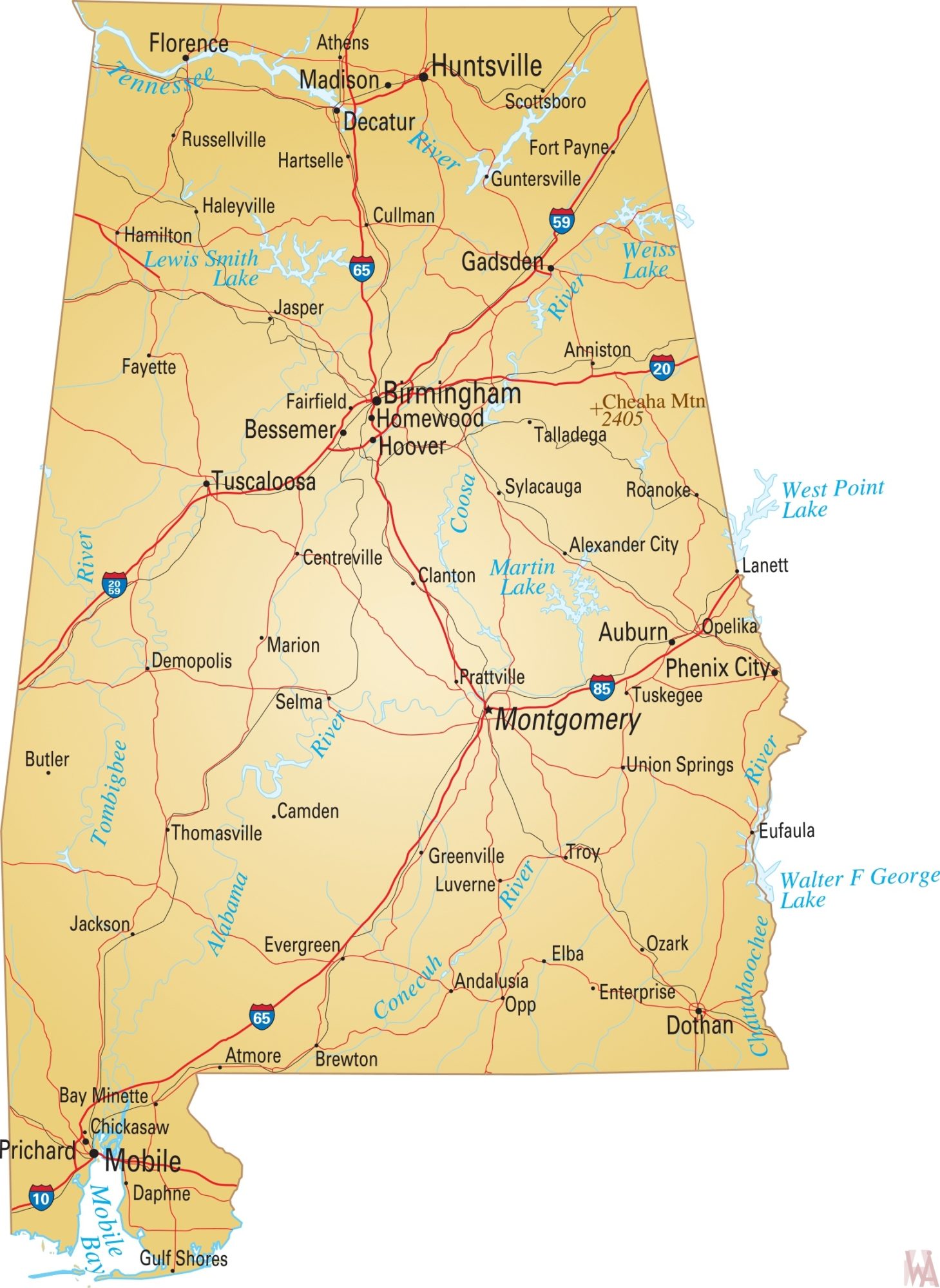 Alabama River Map River Map Of Alabama 