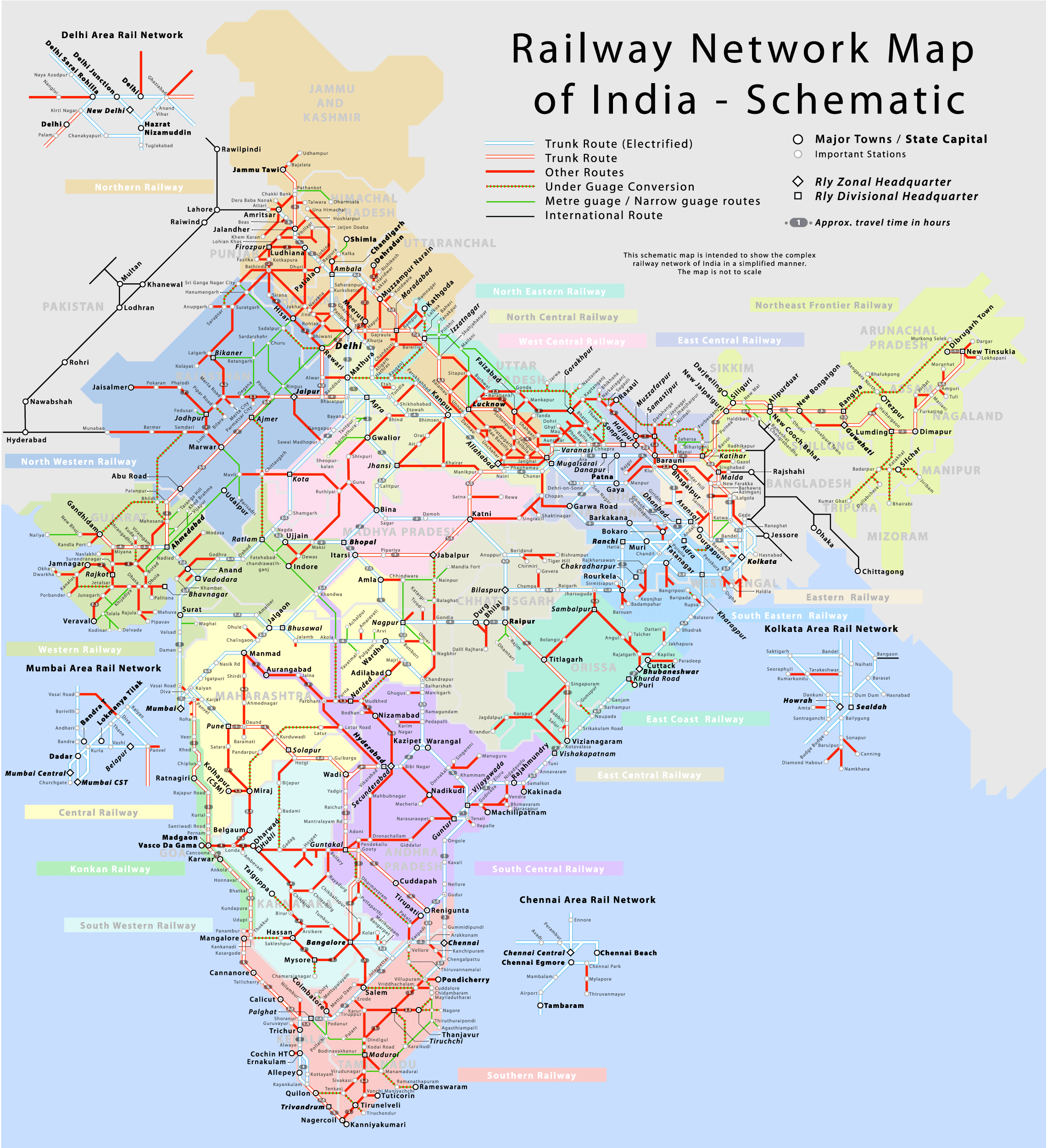 Railway Map Of India Indian Railways Network Map WhatsAnswer