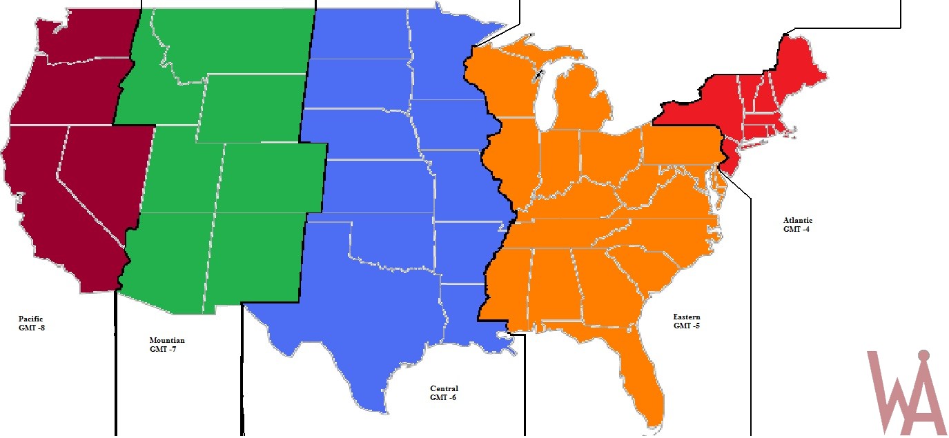 alternate time zones map of the usa whatsanswer