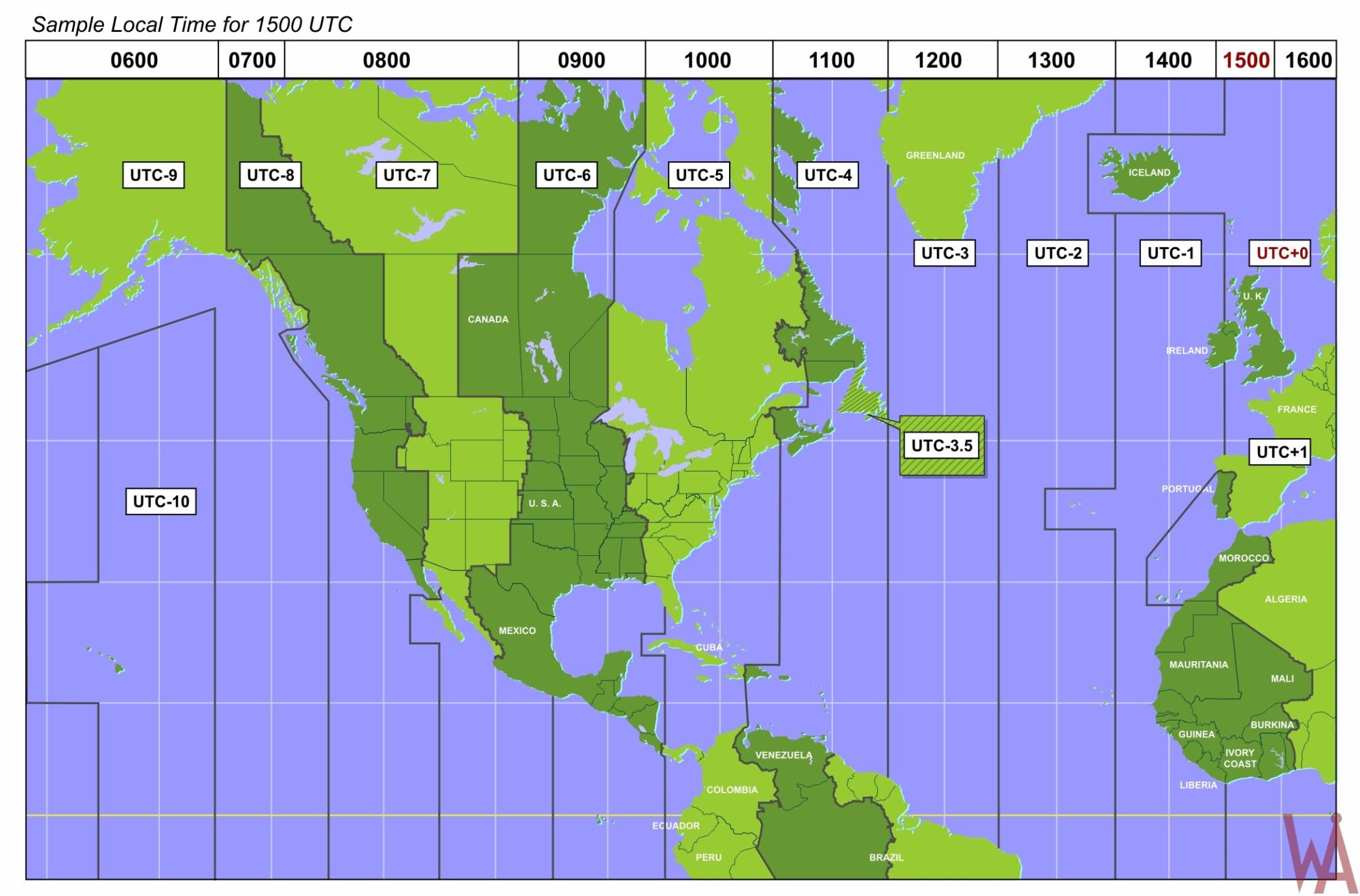 Detail Time Zone Map Of North America 