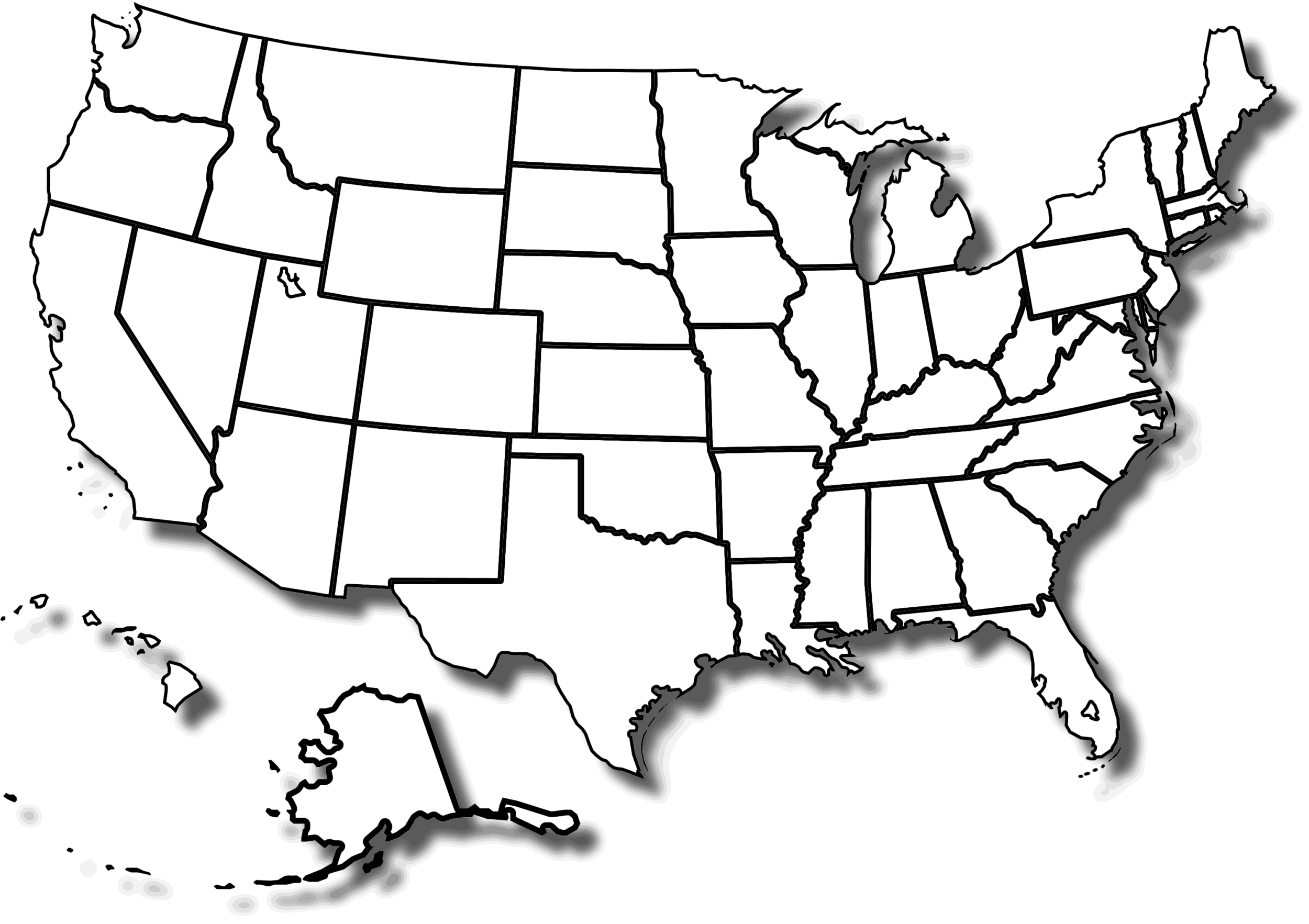 Attractive State Map of the USA