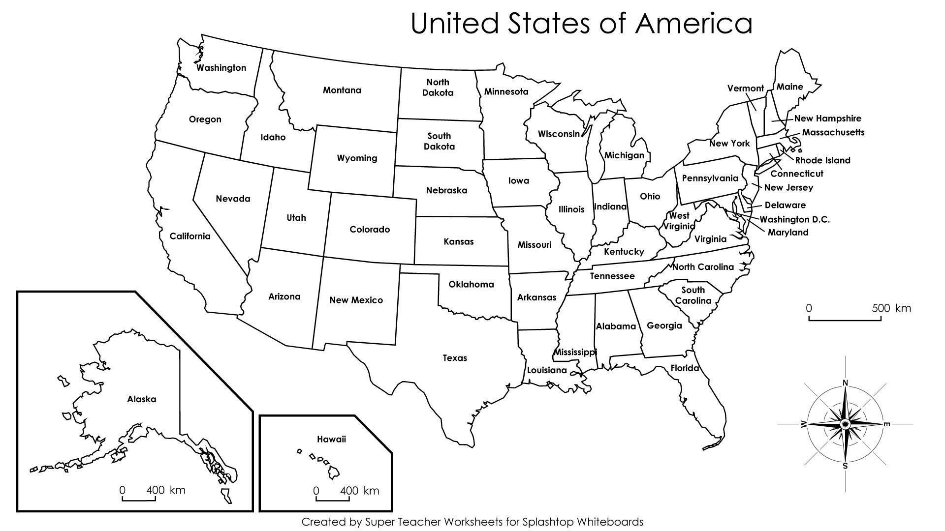 Printable US Map With Cities US State Map Map Of America WhatsAnswer