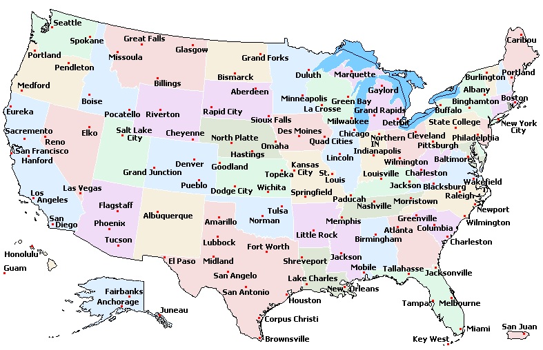State Name Capital And Cities Map Of The Usa Whatsanswer