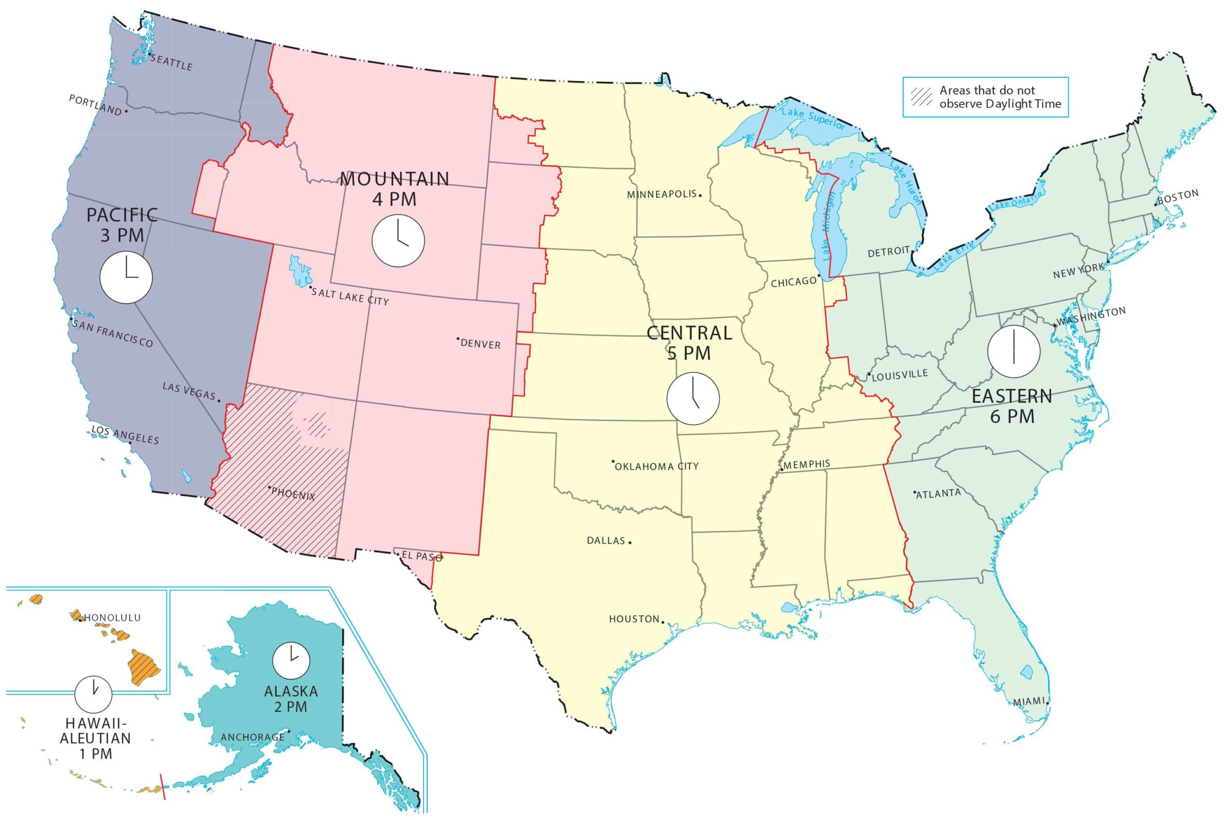 Vector Time Zone Map Of Usa With Capital And Cities Whatsanswer
