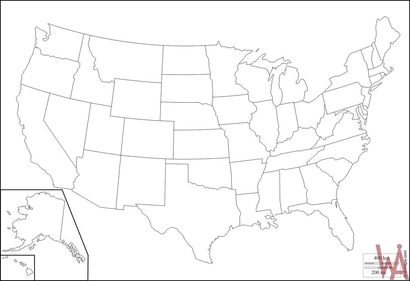 Outline Map Of Usa Whatsanswer