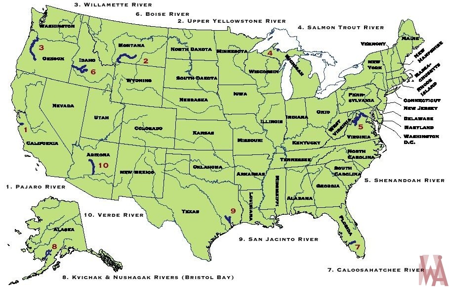 All Big And Major River Map Of Usa Whatsanswer