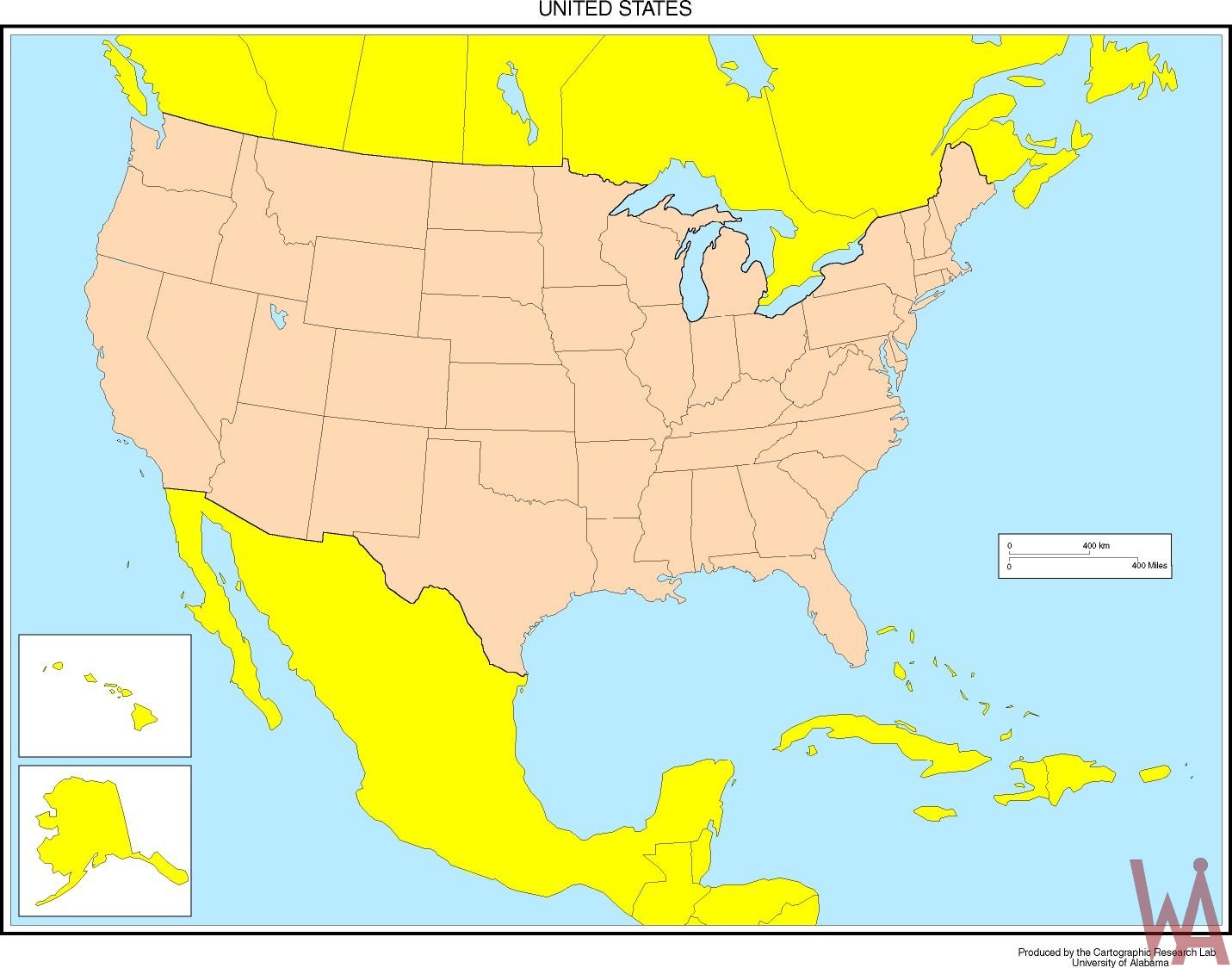 blank united states and mexico map Blank Outline Map Of The Usa With Mexico Whatsanswer blank united states and mexico map