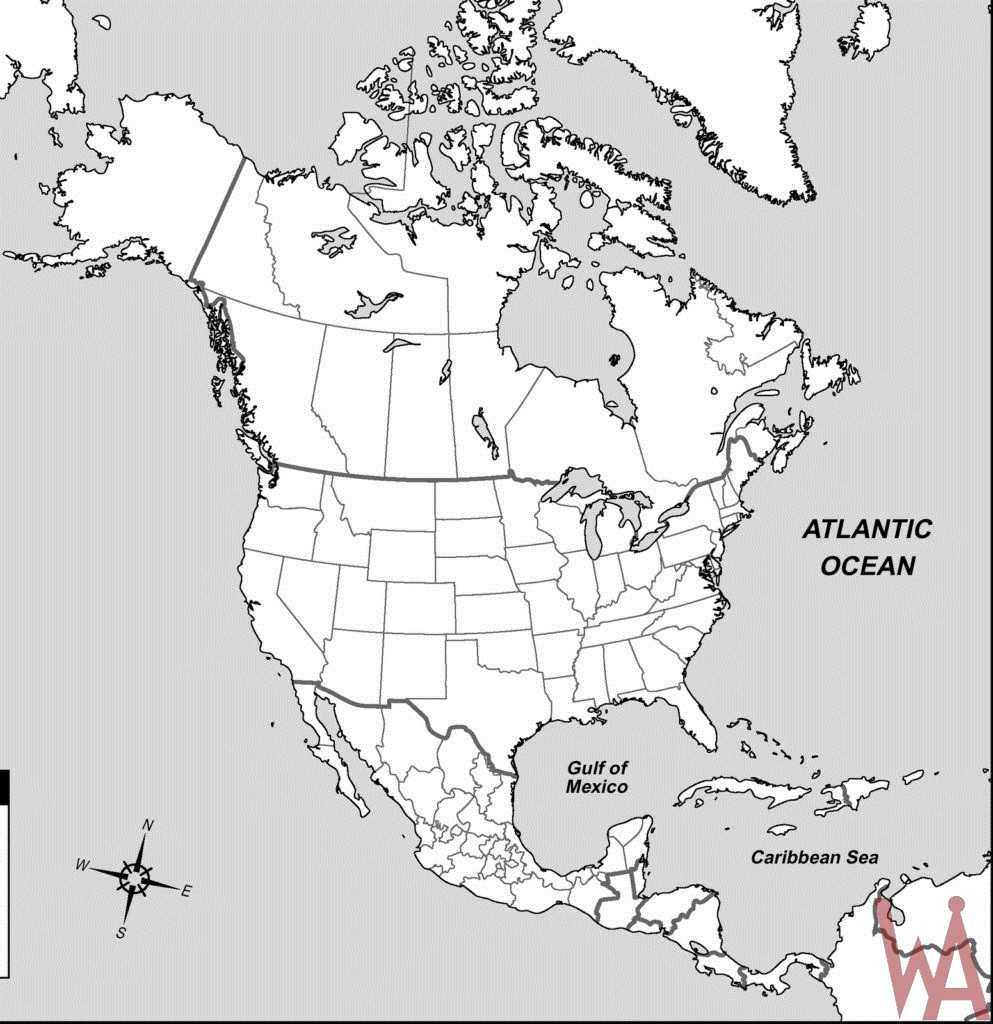 Blank Outline Map Of The Usa And Canada Whatsanswer