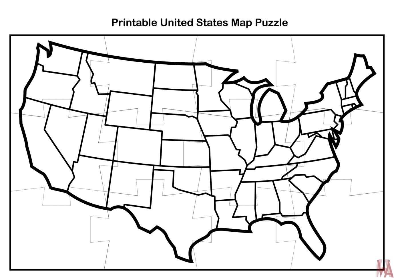 Blank Outline Map Of The United States For Puzzle Whatsanswer