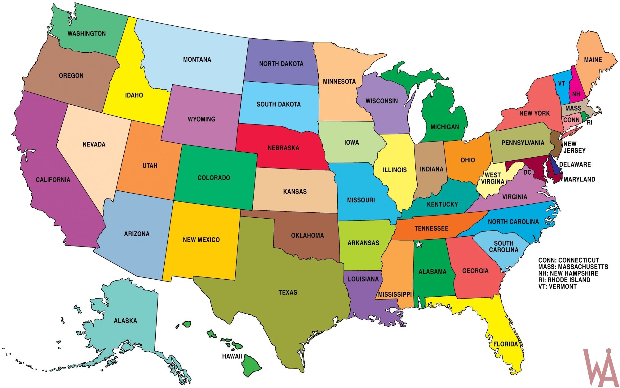 Hd Wallpaper Large State Map Of The United States Whatsanswer