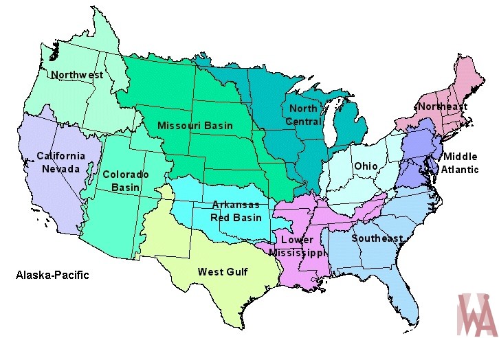 River Basin Map Of The Usa Whatsanswer