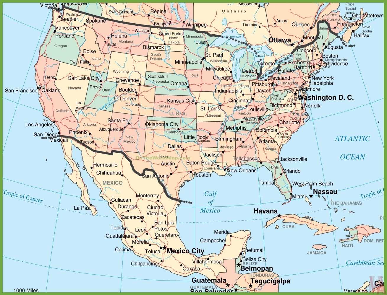 United States Political Map HD Image