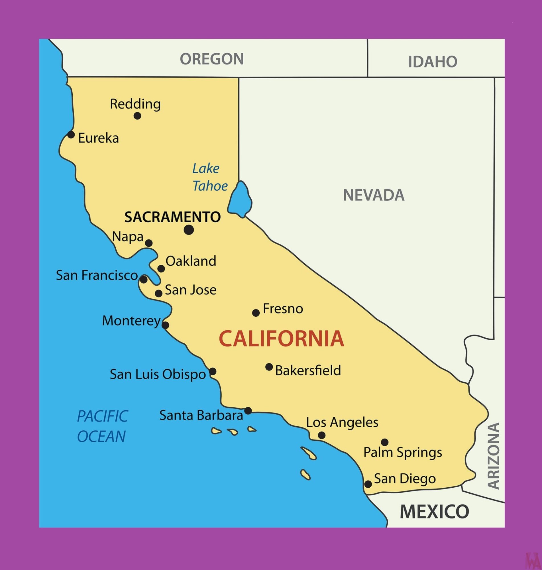 California Cities Map Cities Map Of California Whatsanswer