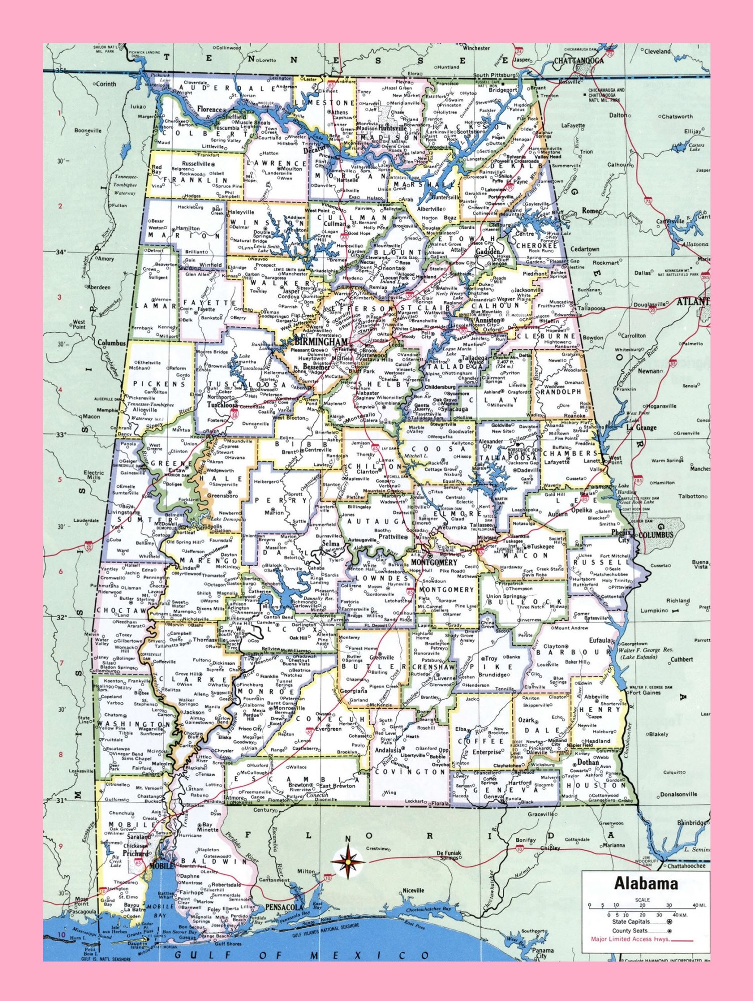 Alabama Large Detailed Map | Detailed Map of Alabama