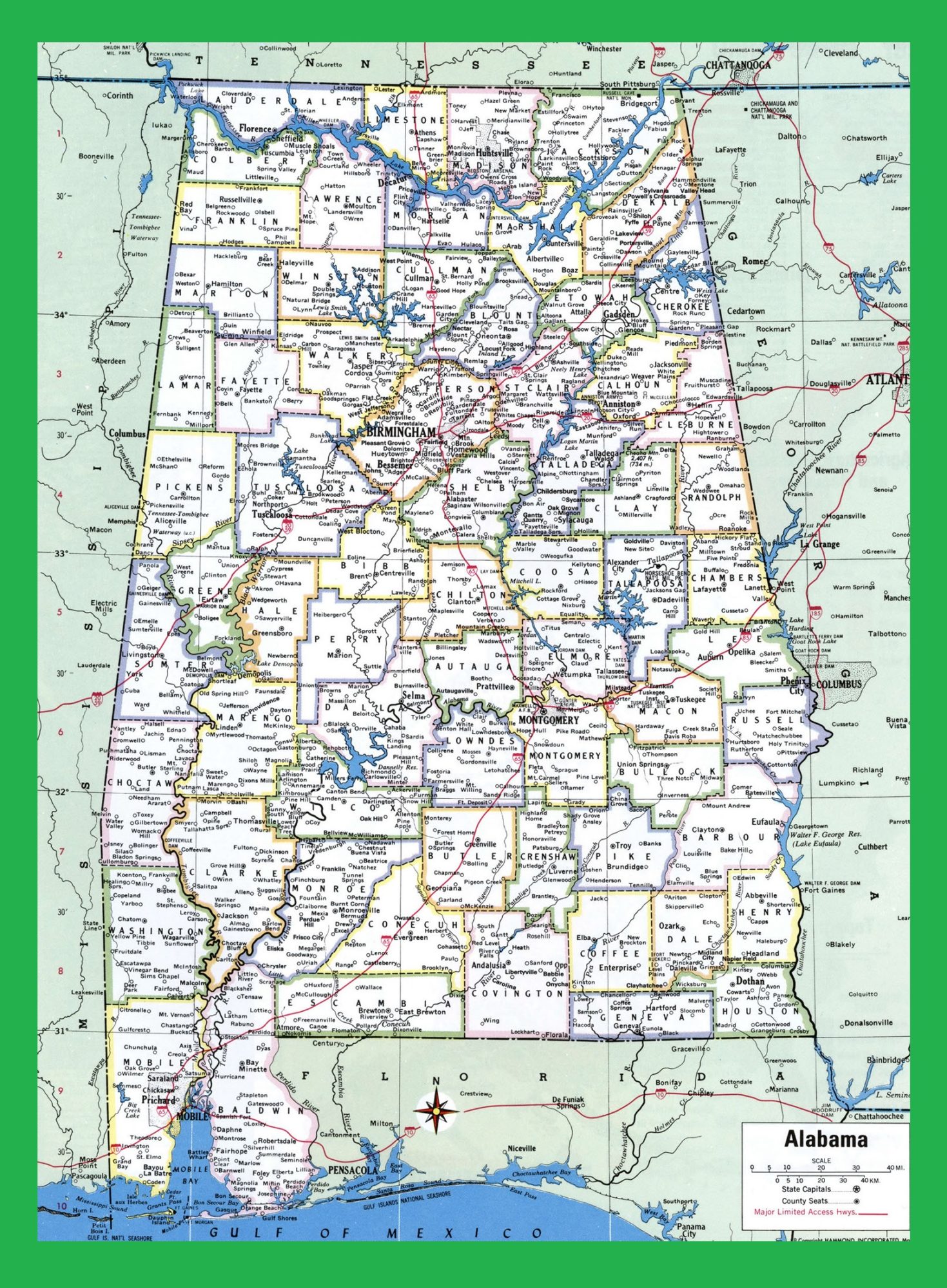 Alabama Map With Towns - Lee County Alabama Digital Alabama : Alabama ...