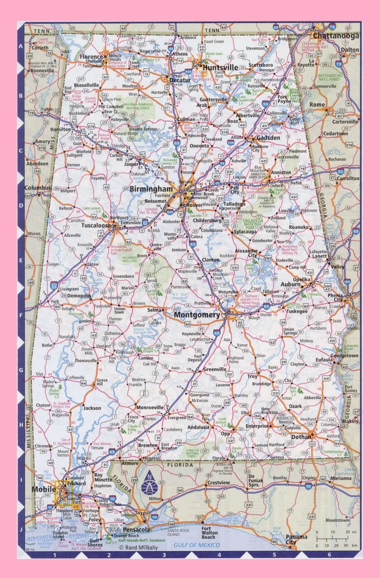 Alabama Road Map | Road Map of Alabama