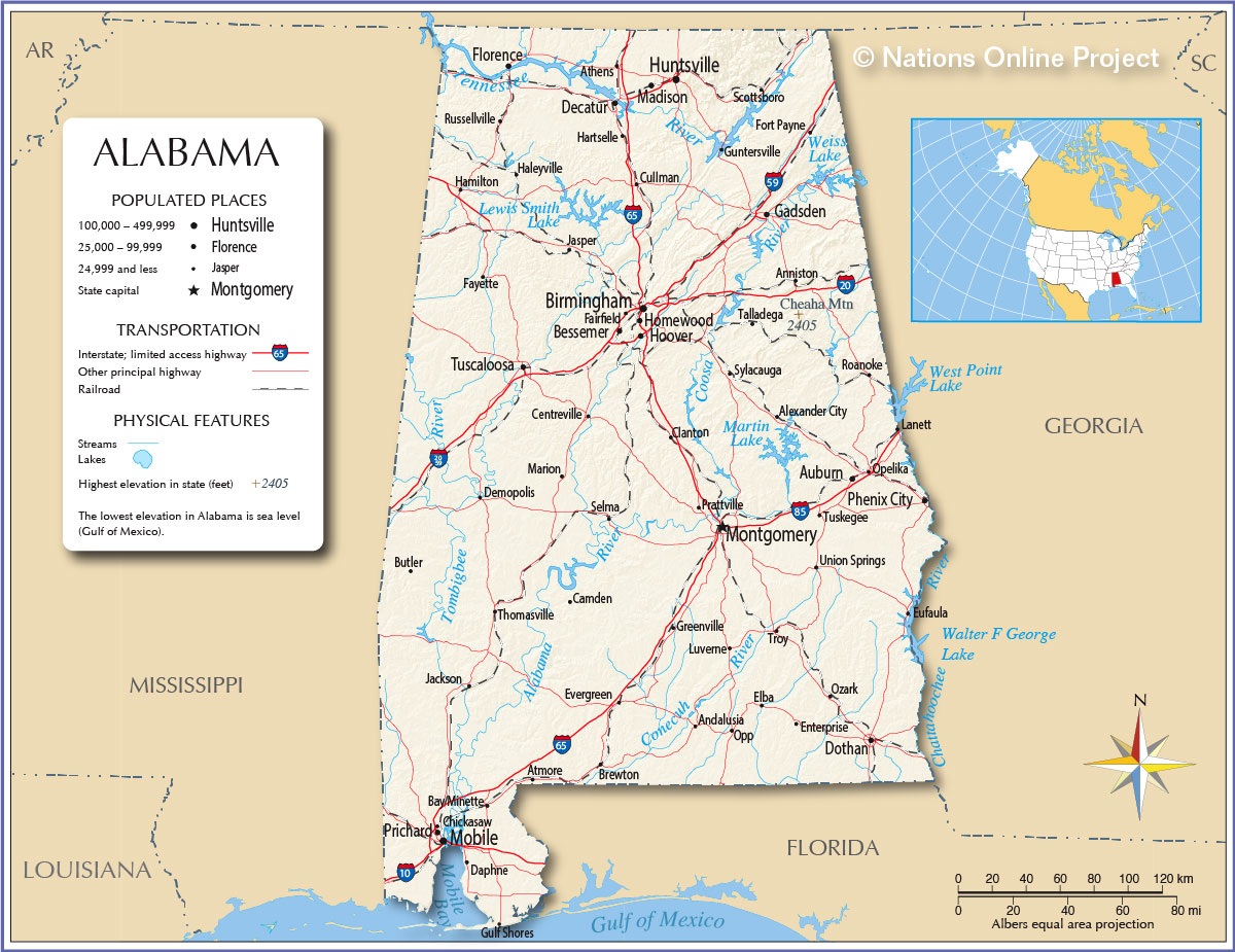 Alabama River map | National Online Project