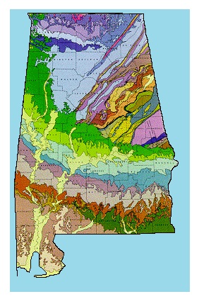 Alabama Geographical old ancient Large map United States. Describe Environment