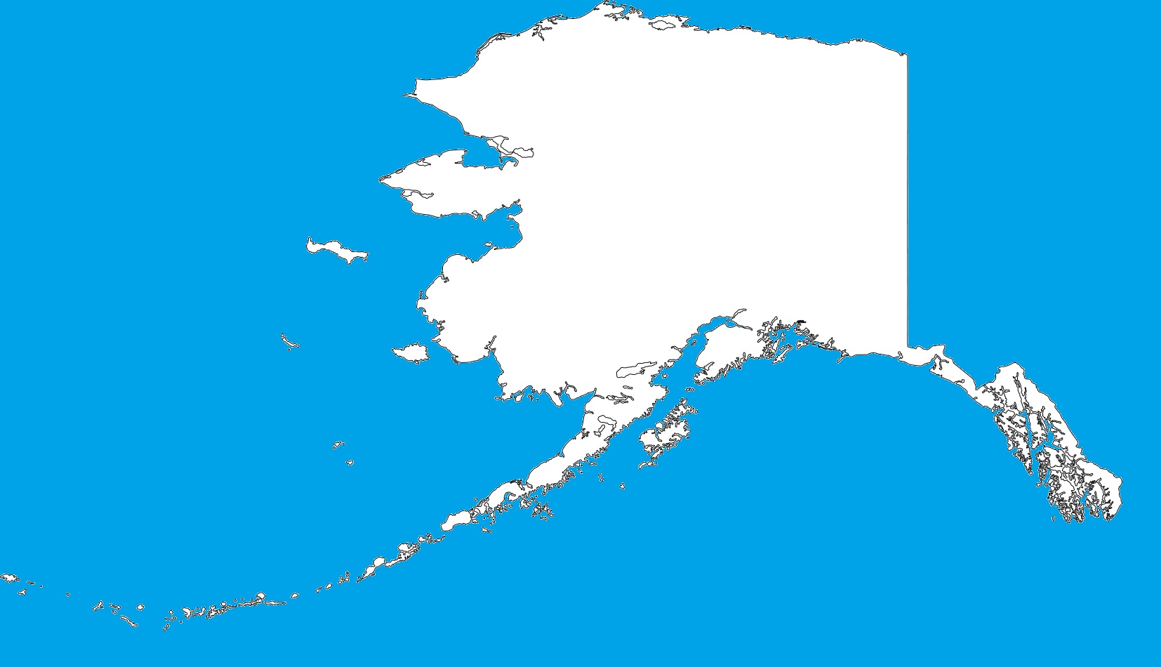 Alaska Blank Outline Map  | Large Printable