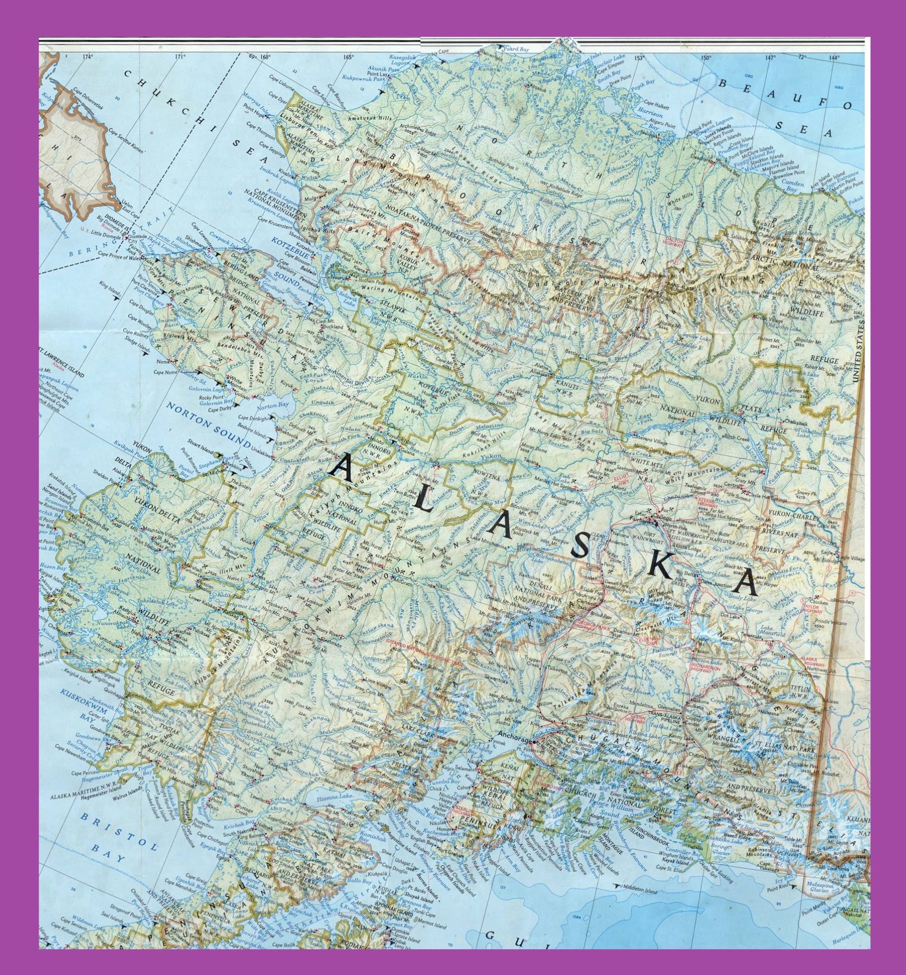 Alaska Large Detailed Map |  Large Detailed Map of Alaska, Printable