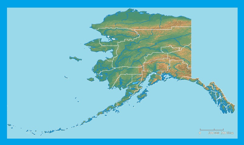 Alaska Physical Map  | Large Printable and Standard Map