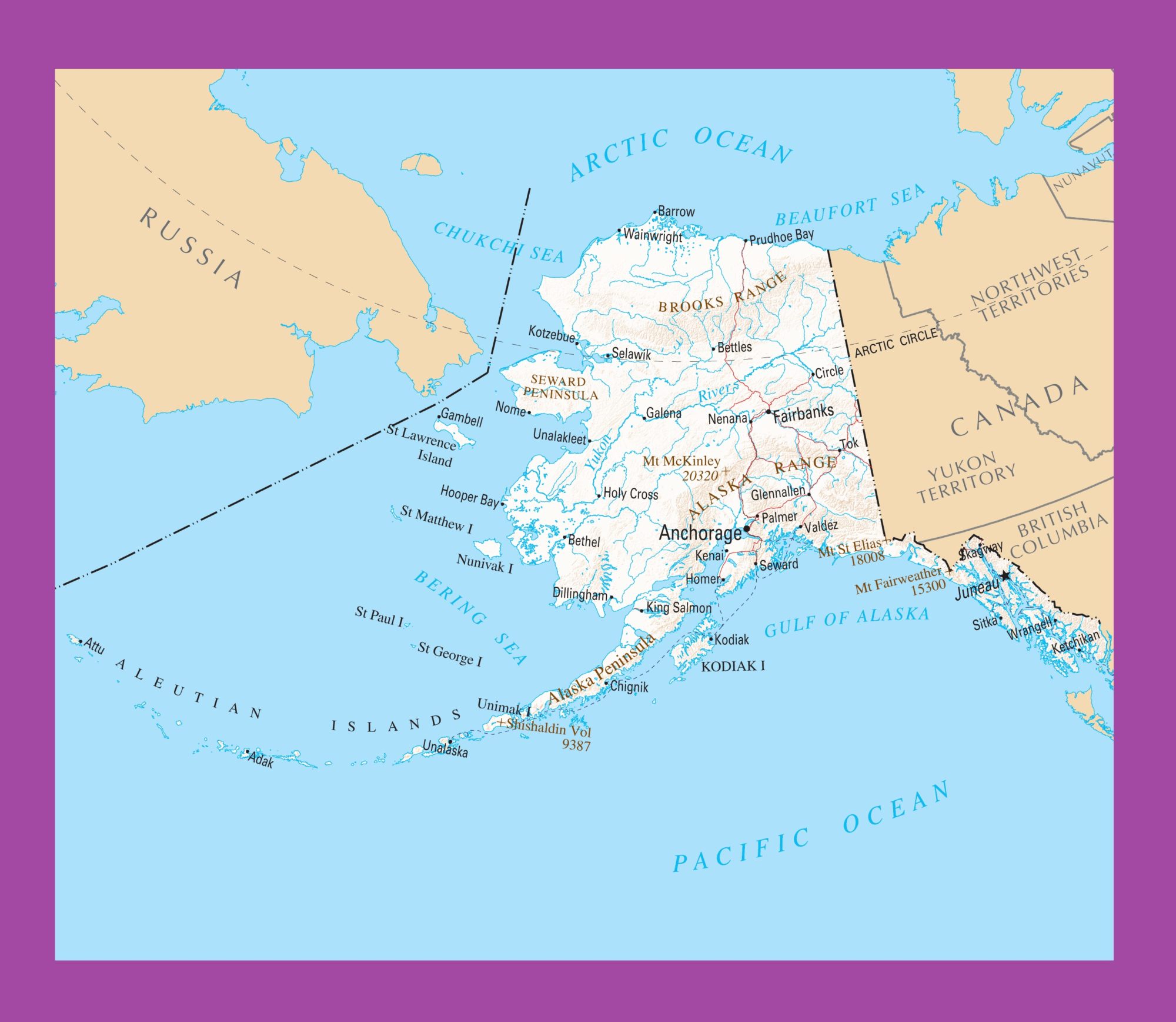 Alaska Political Map | Large Printable and Standard Map