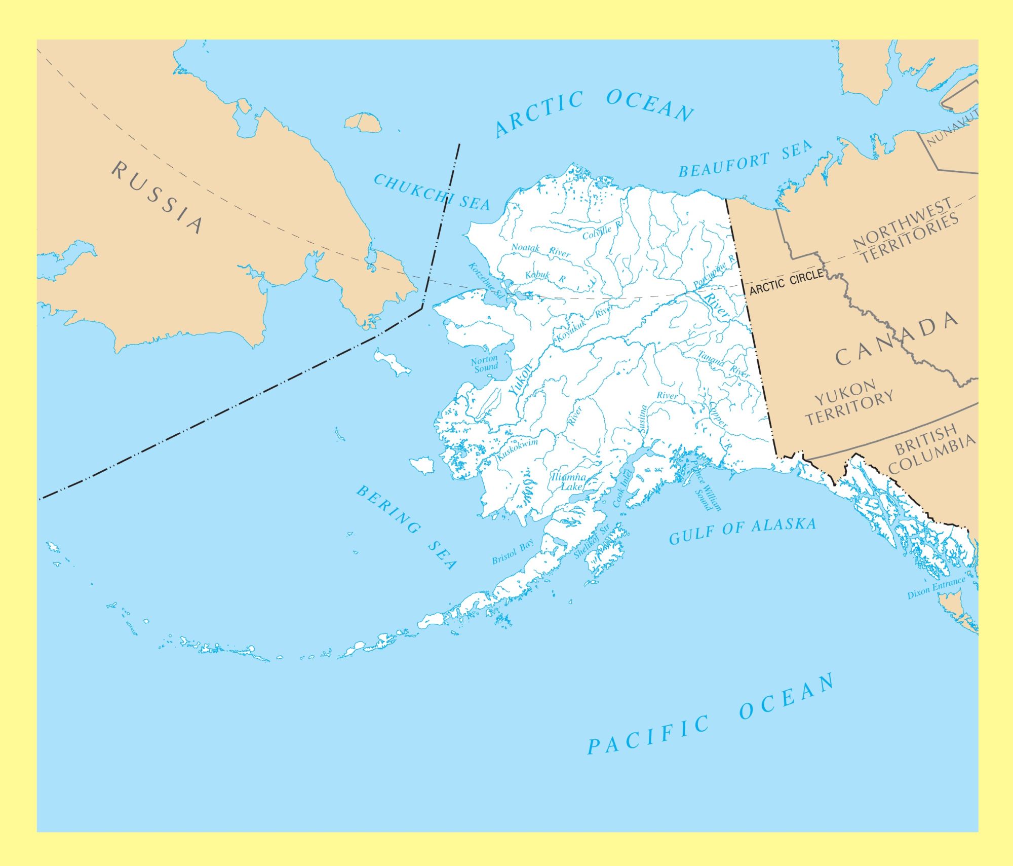 Alaska River Map | Large Printable and Standard Map