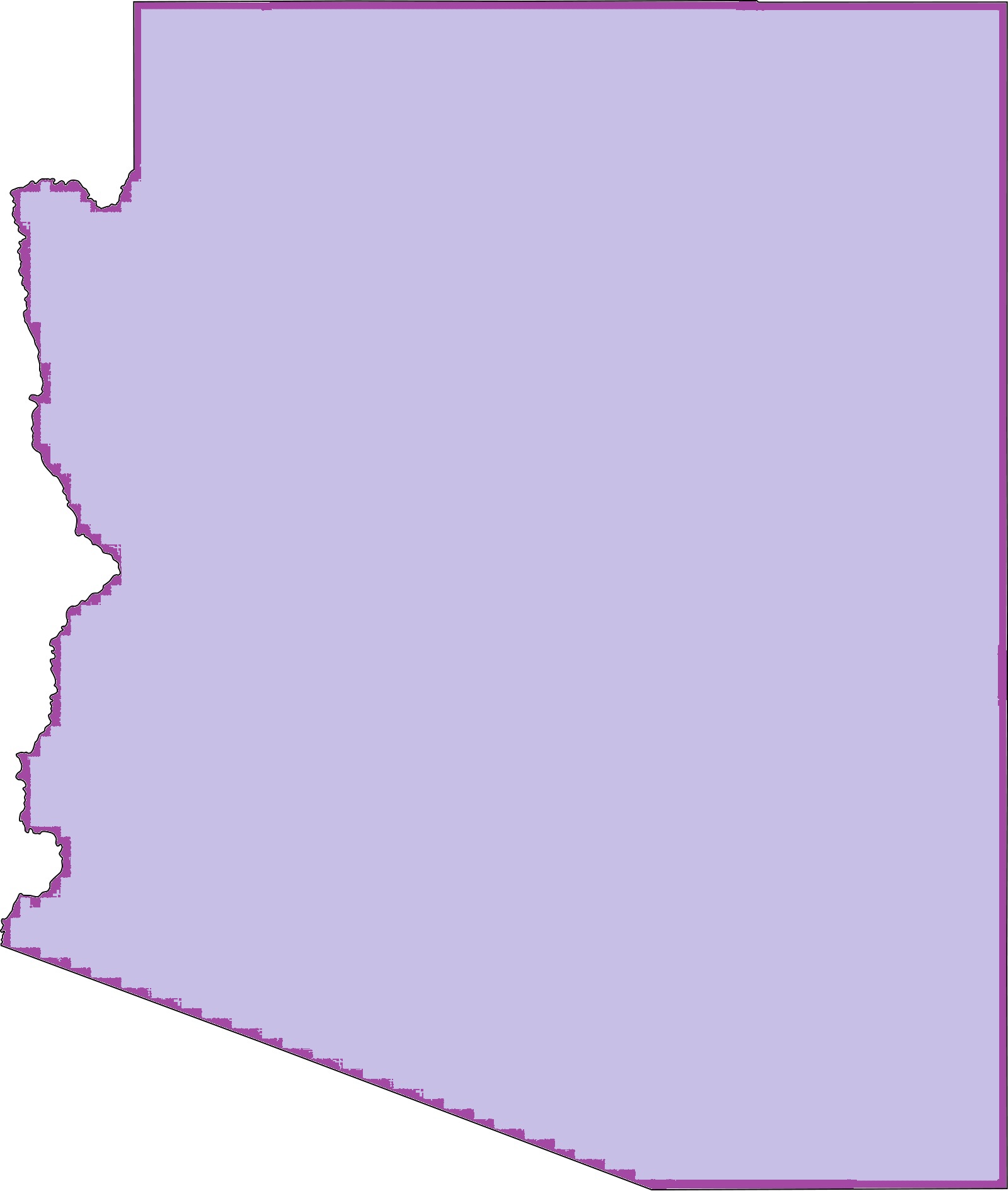 Arizona Blank Outline Map   Blank Outline Map of Arizona – 4