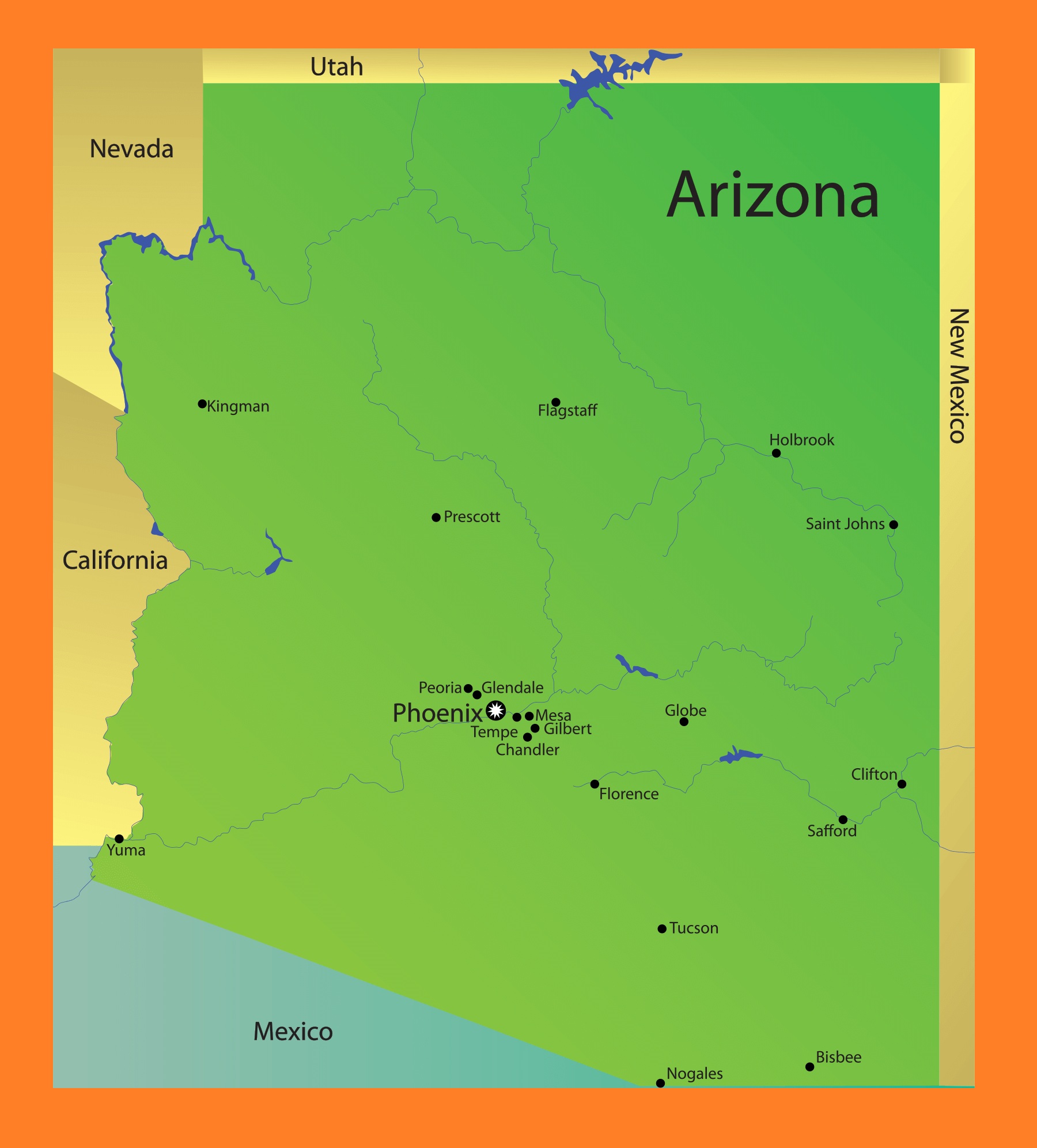 Arizona Details Map | Large Printable and Standard Map