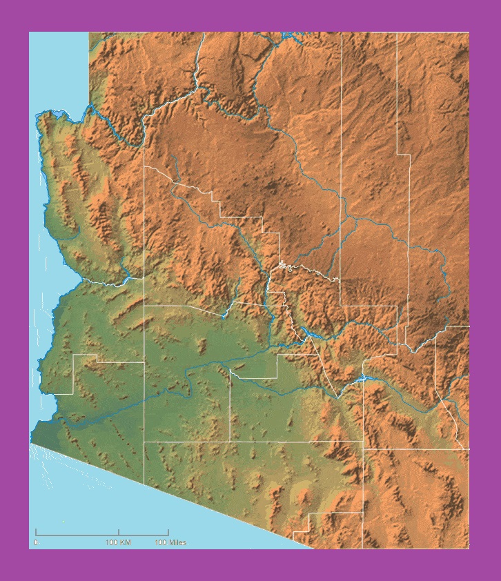 Arizona Physical Map | Large Printable and Standard Map-2