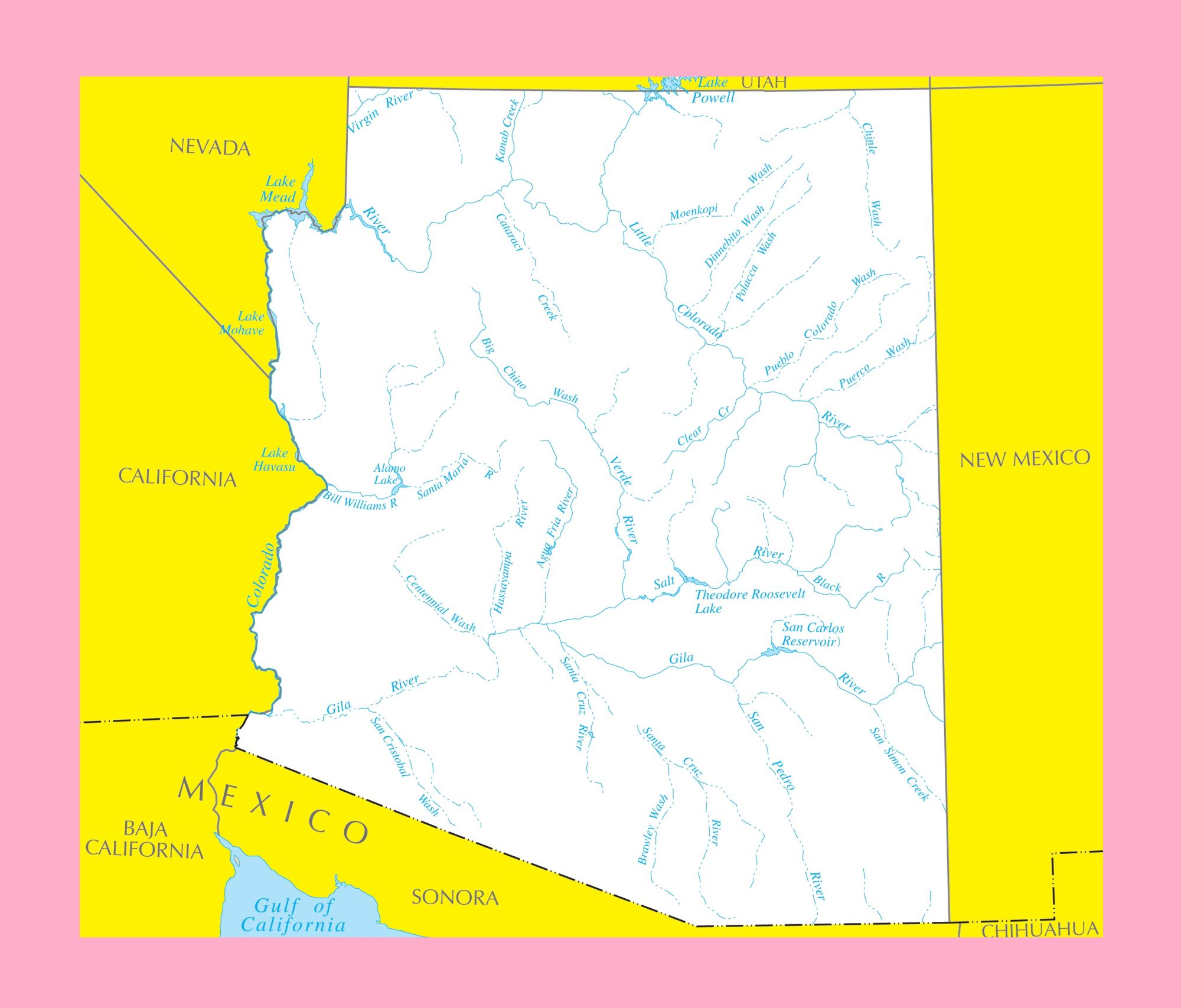 Arizona River Map | Large Printable and Standard Map 4