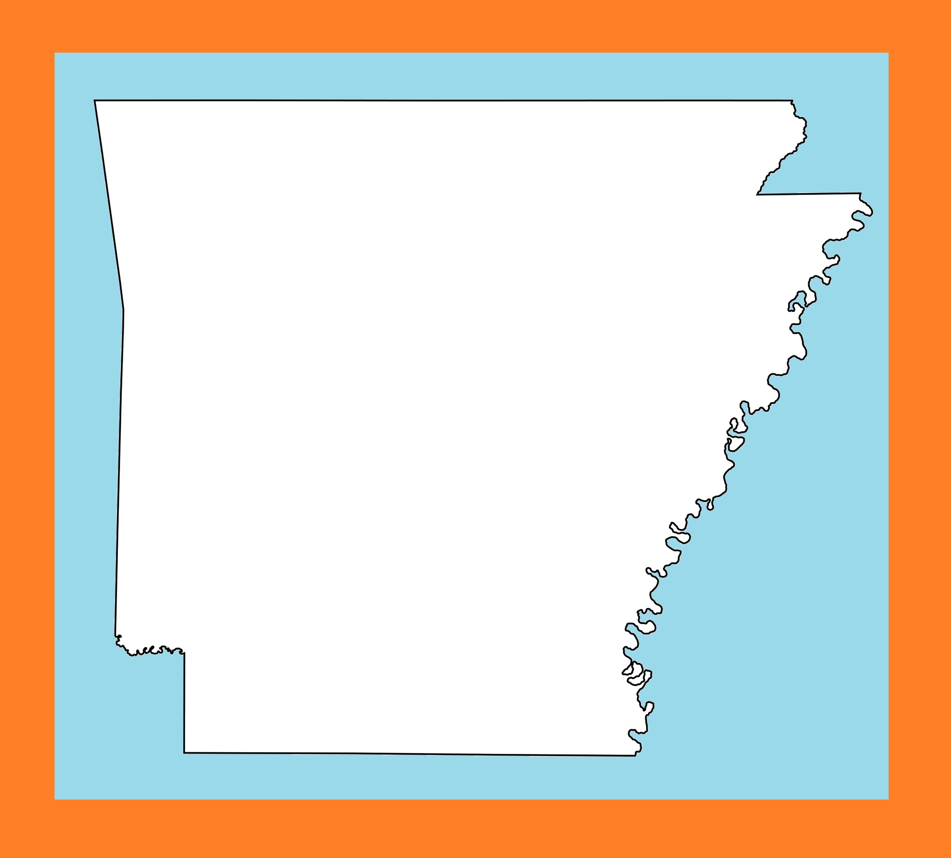 Arkansas Blank Outline Map | Large Printable and Standard Map