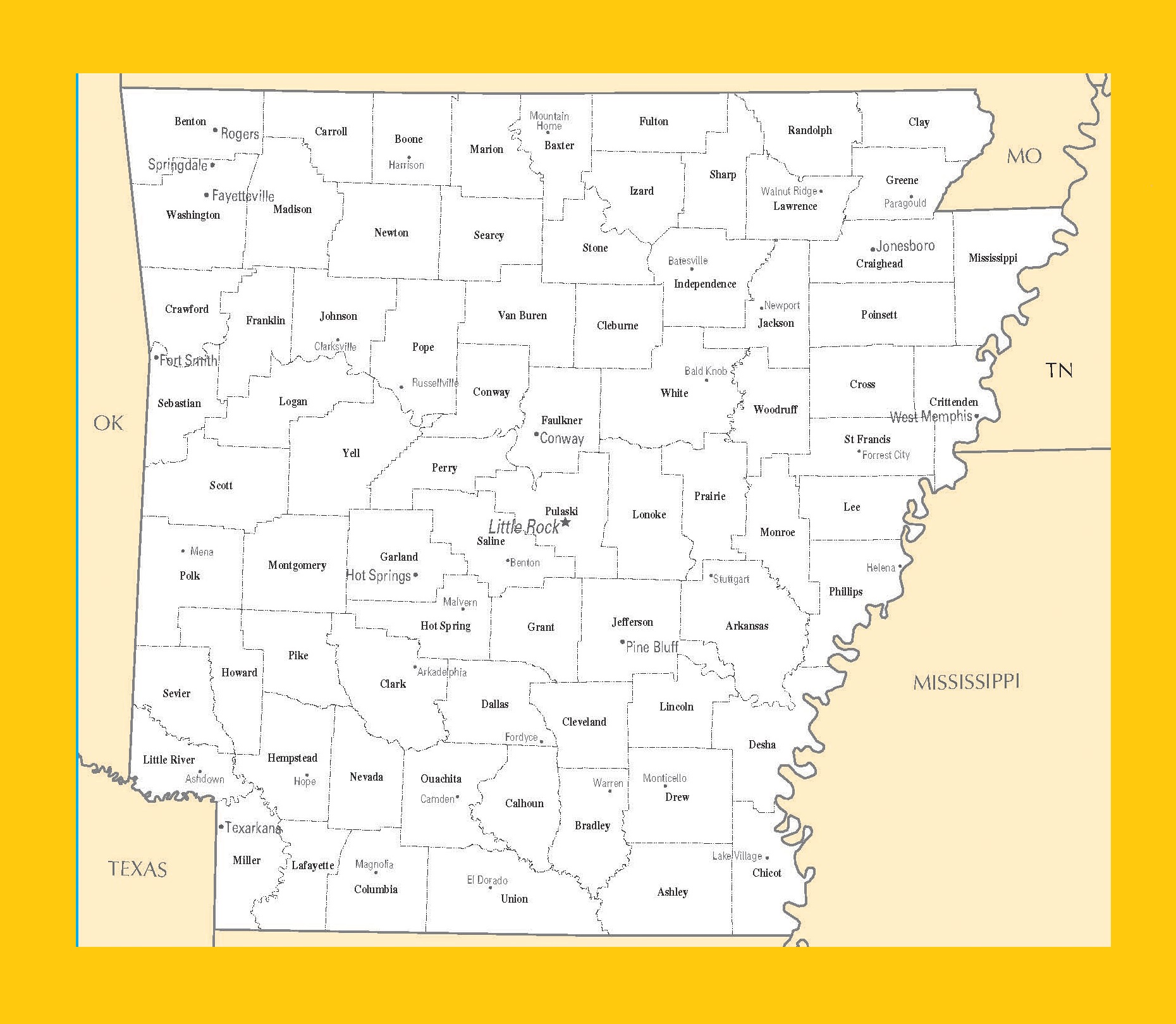 Arkansas City Map | Large Printable and Standard Map