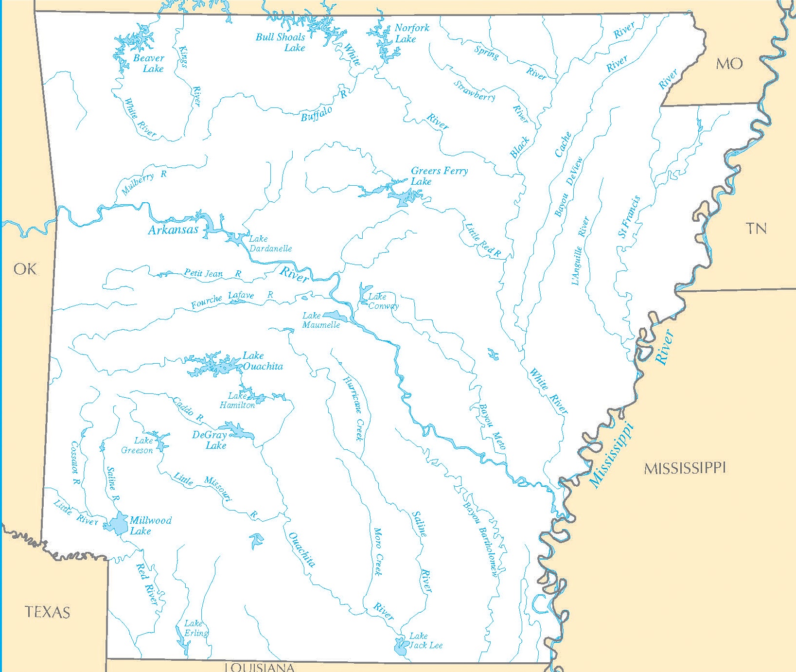 Arkansas River Map | Large Printable and Standard Map