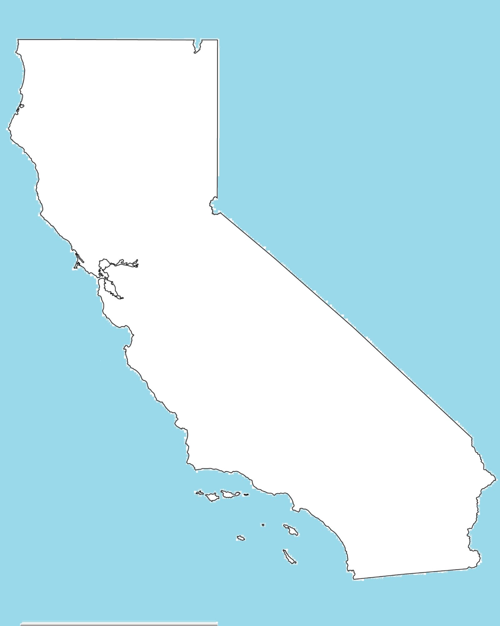 California Blank Outline  Map | Large Printable and Standard Map – 3