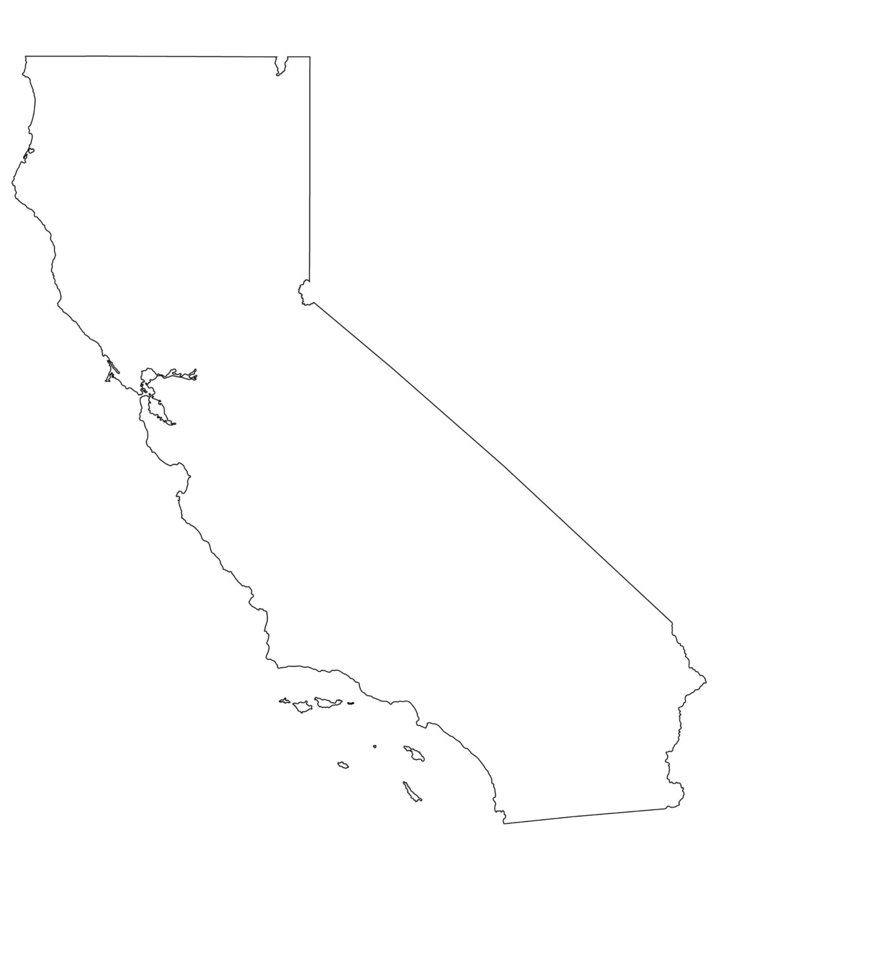 California Blank Outline Map | Blank Map of California