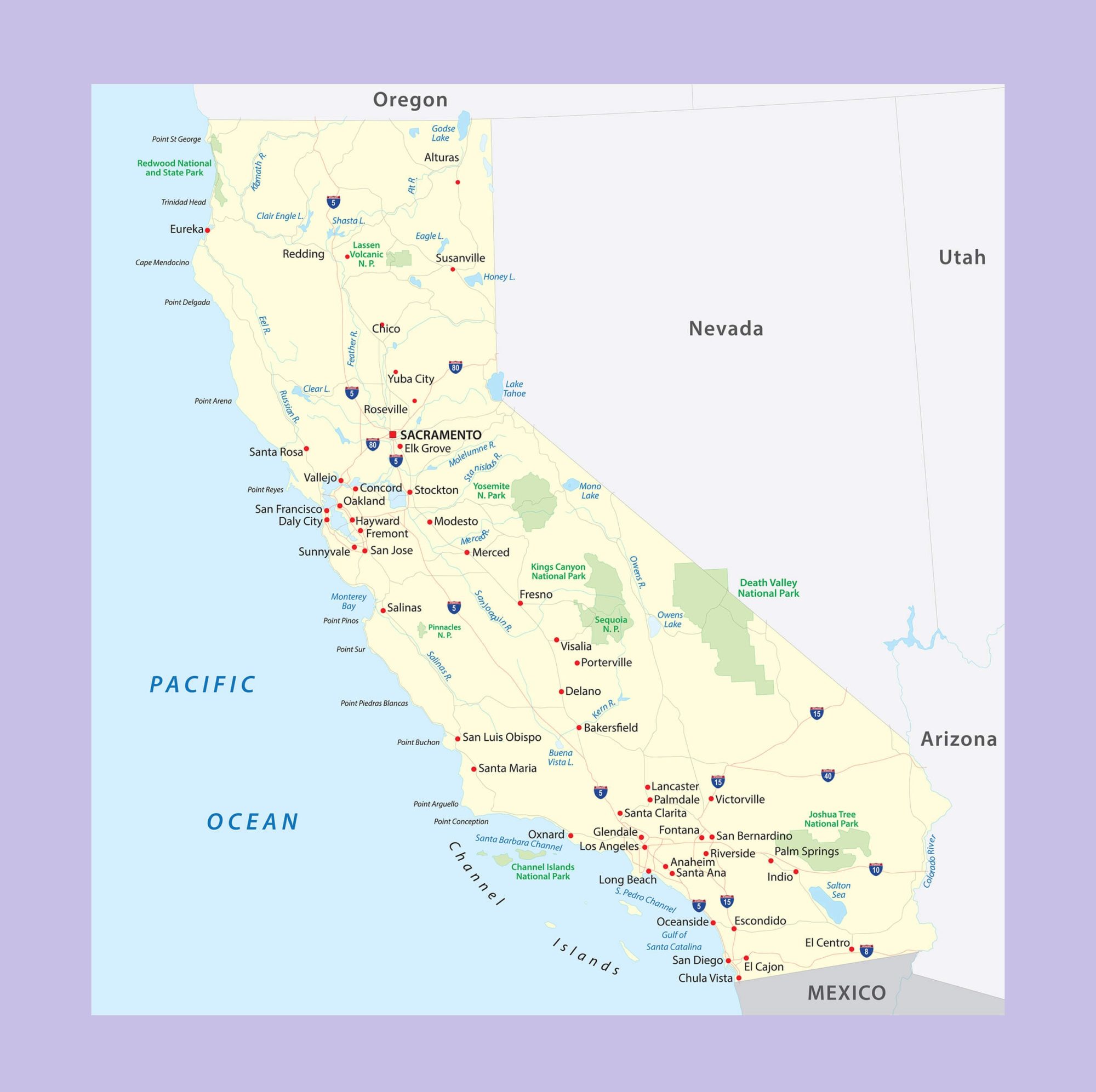 California Physical Map | Large Printable and Standard Map – 4