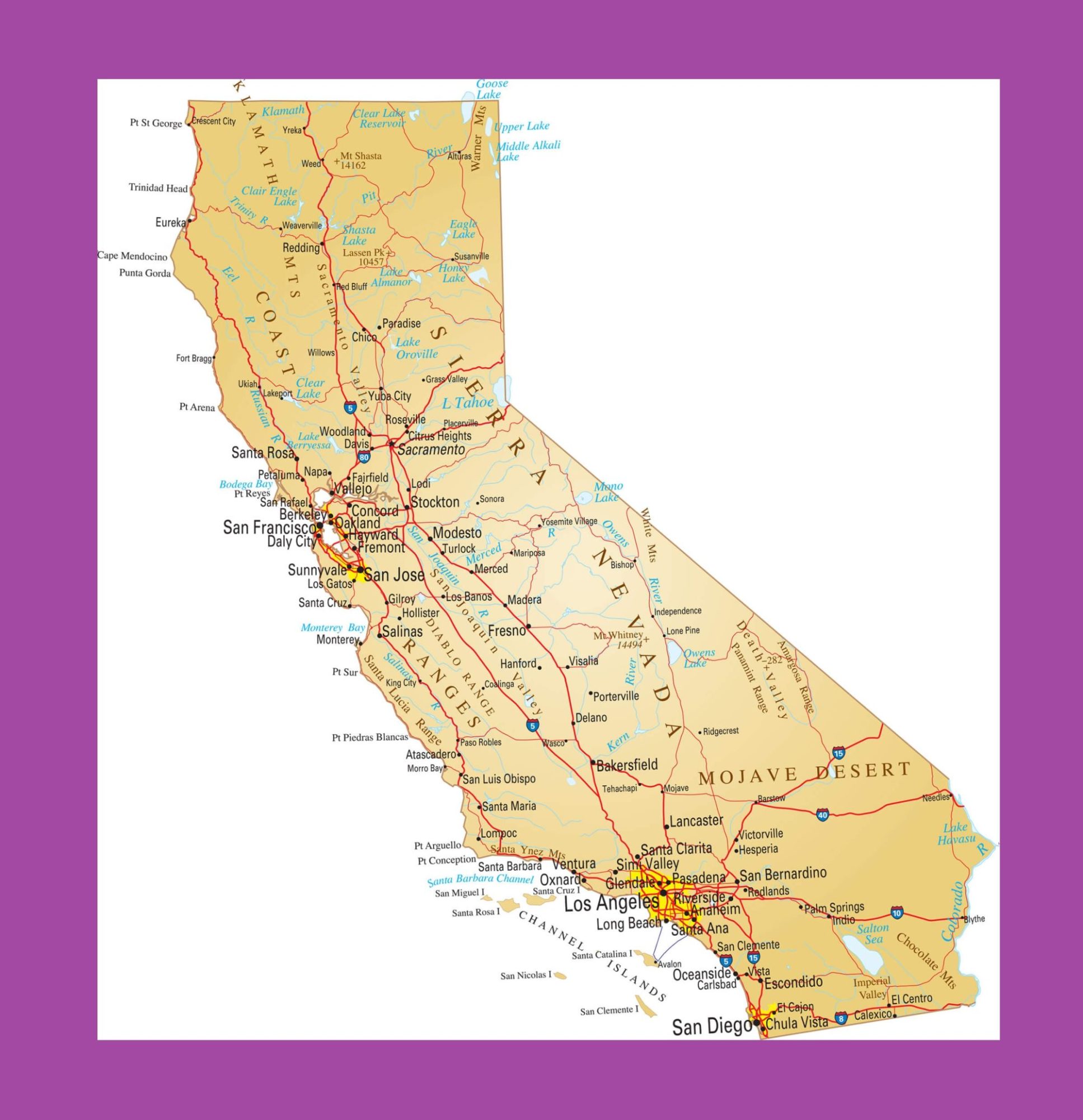 California Political Map | Large Printable and Standard Map – 3