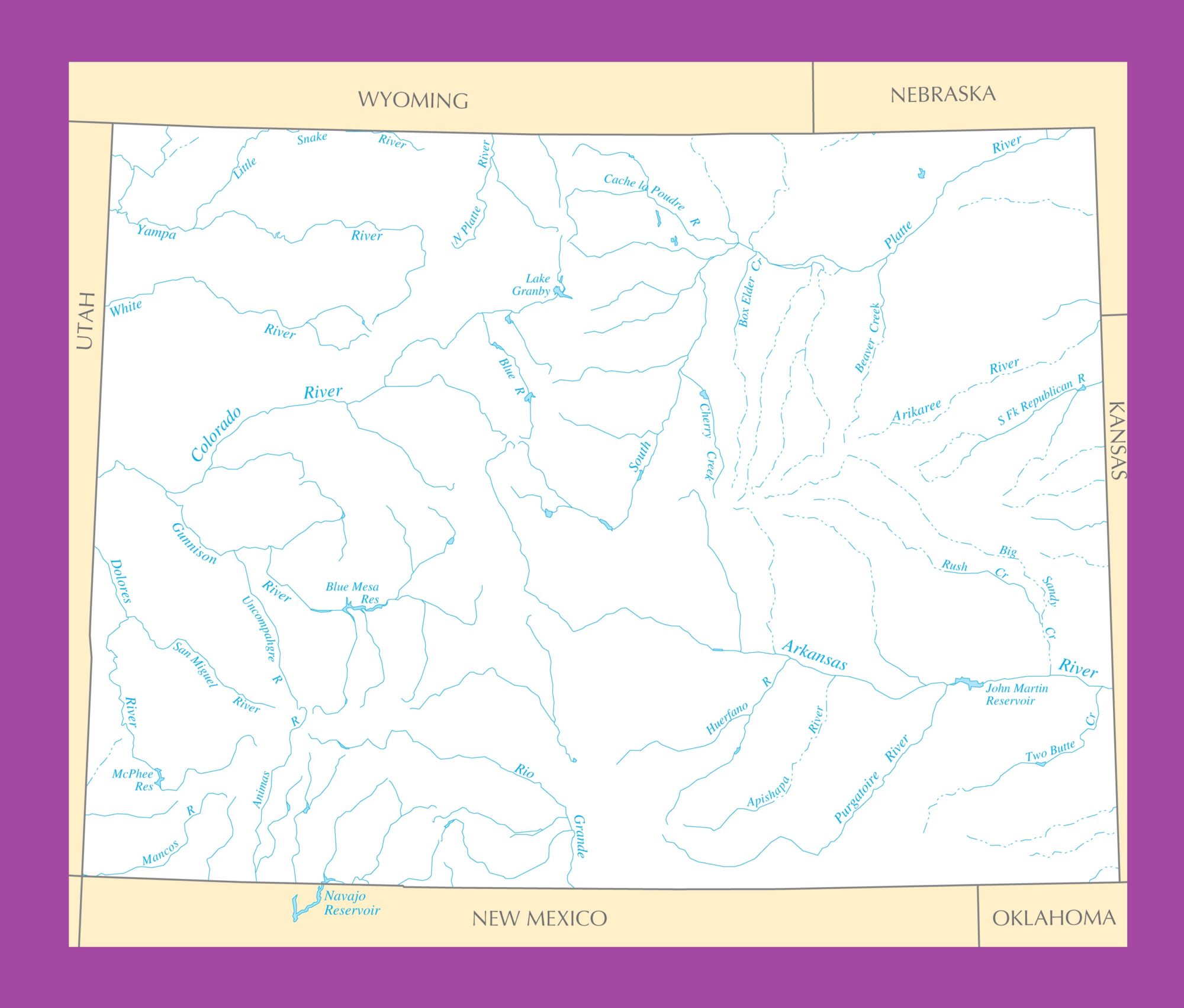 Colorado River Map | Large Printable and Standard Map
