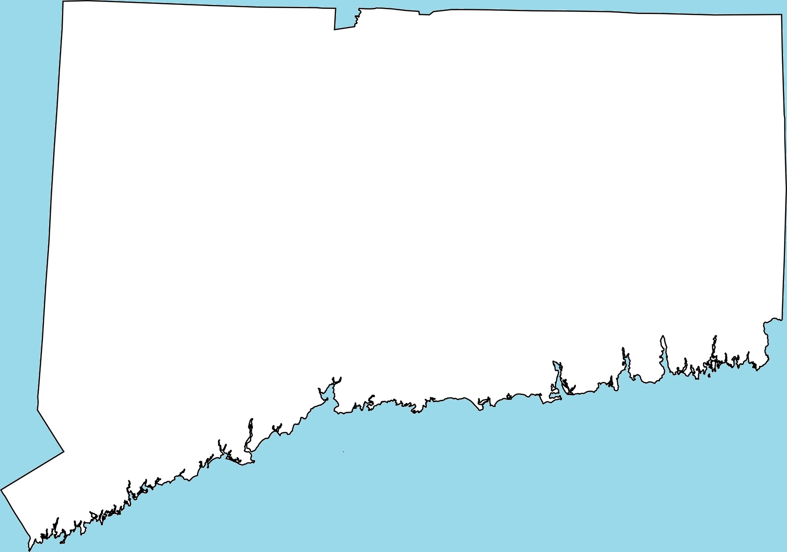 Connecticut Blank Outline Map | Large Printable and Standard Map 3