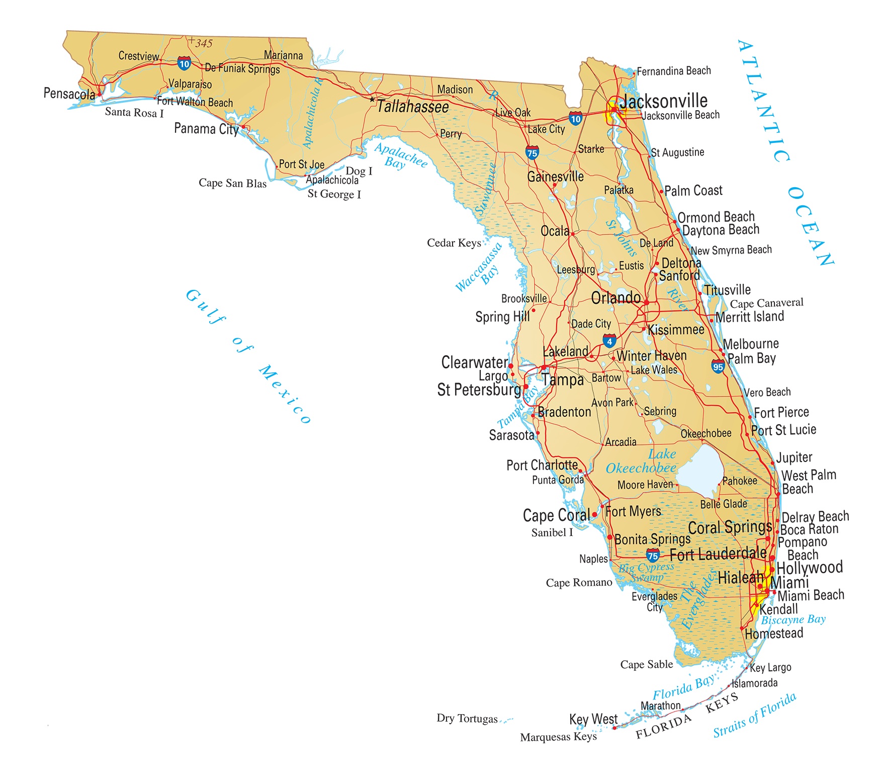 Florida Highway Map | Large Printable and Standard Map