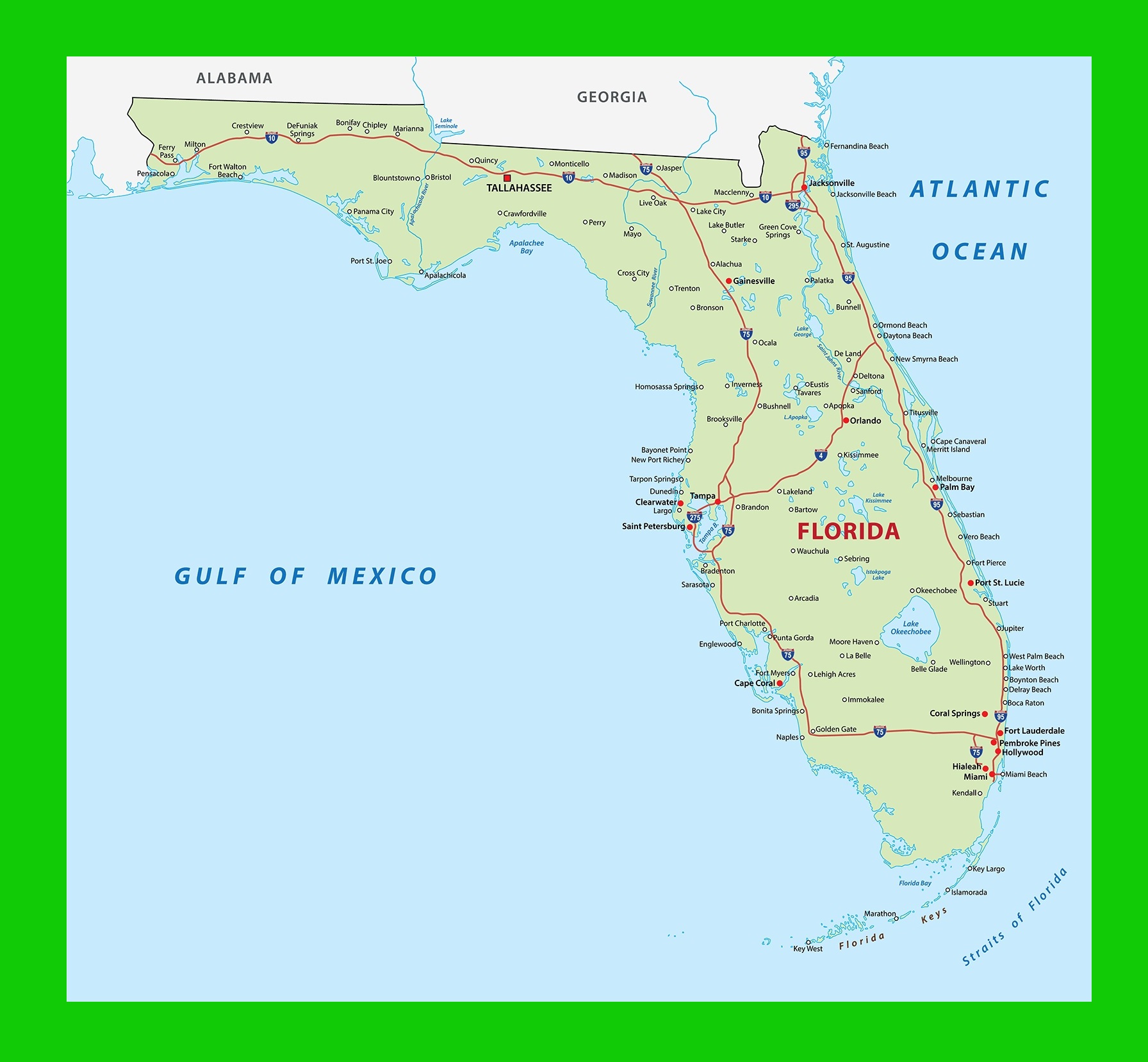 Florida Political Map | Large Printable and Standard Map 3