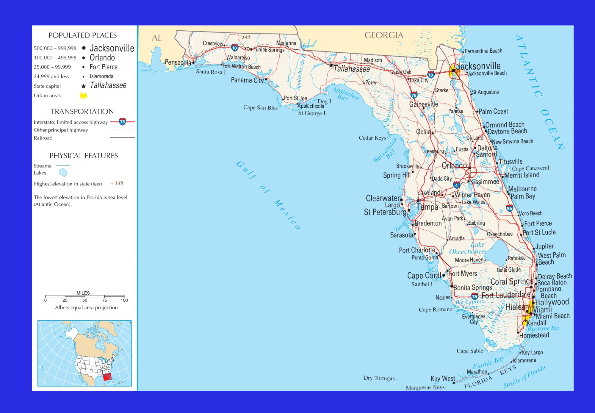 Florida Political Map | Large Printable and Standard Political Map