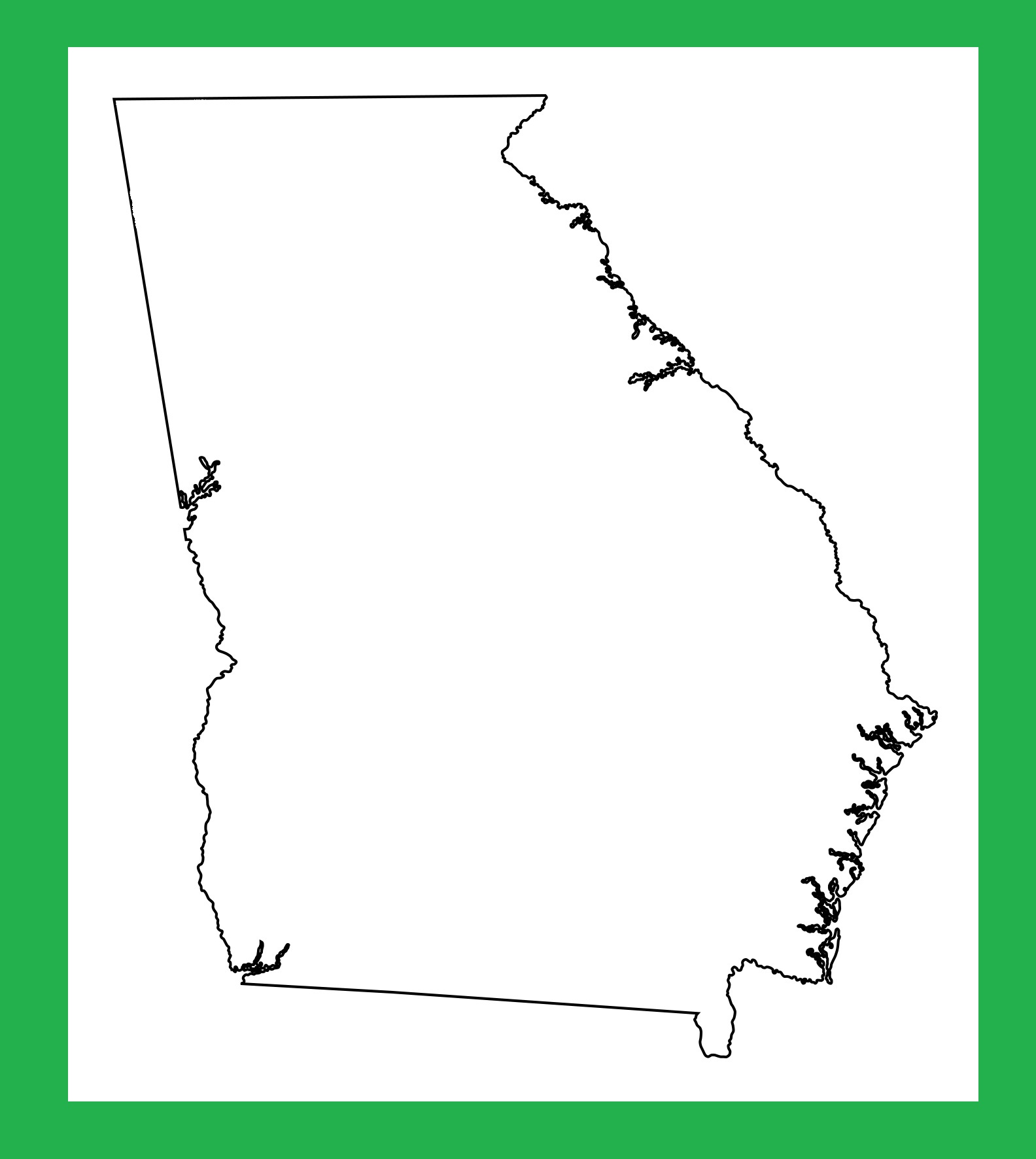 Georgia Blank Outline Map | Large Printable and Standard Map 3