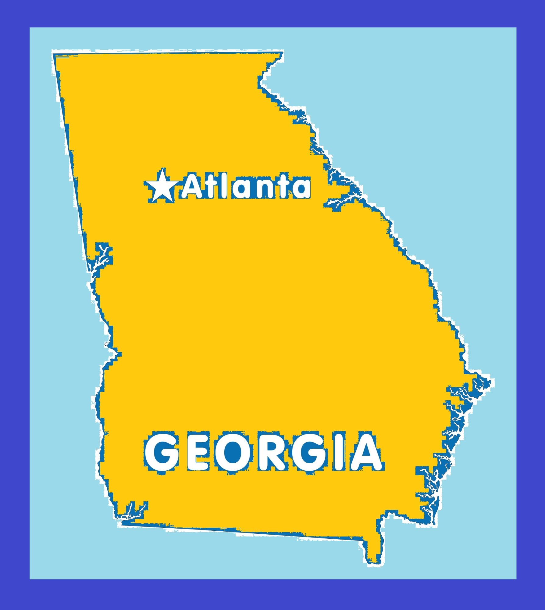 Georgia Blank Outline Map Large Printable And Standard Map Whatsanswer 4048