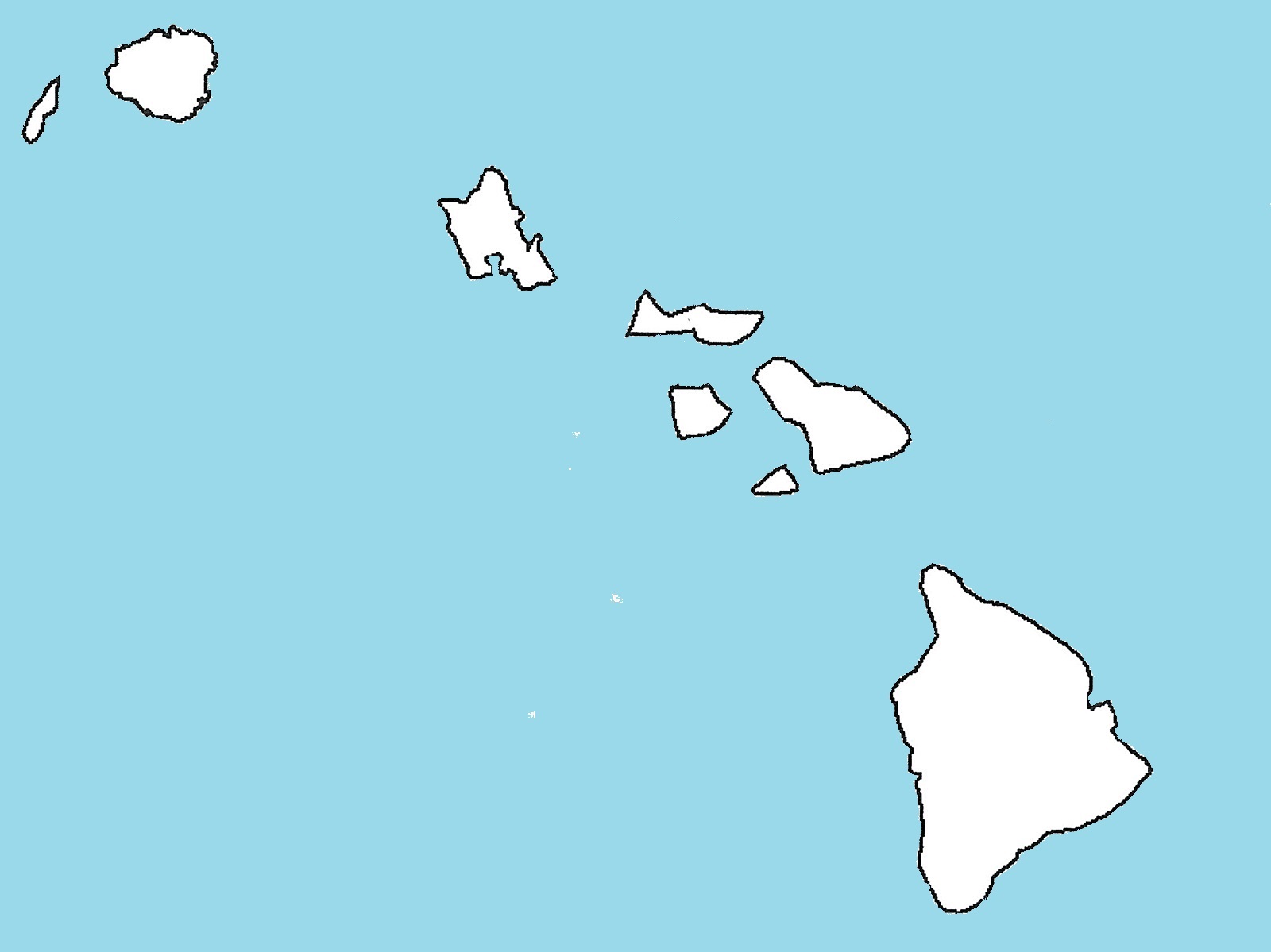 Hawaii Blank Outline Map | Large Printable and Standard Map 3