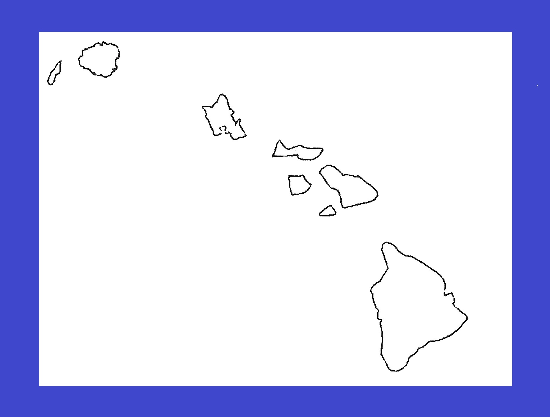 Hawaii Blank Outline Map | Large Printable and Standard Map 12