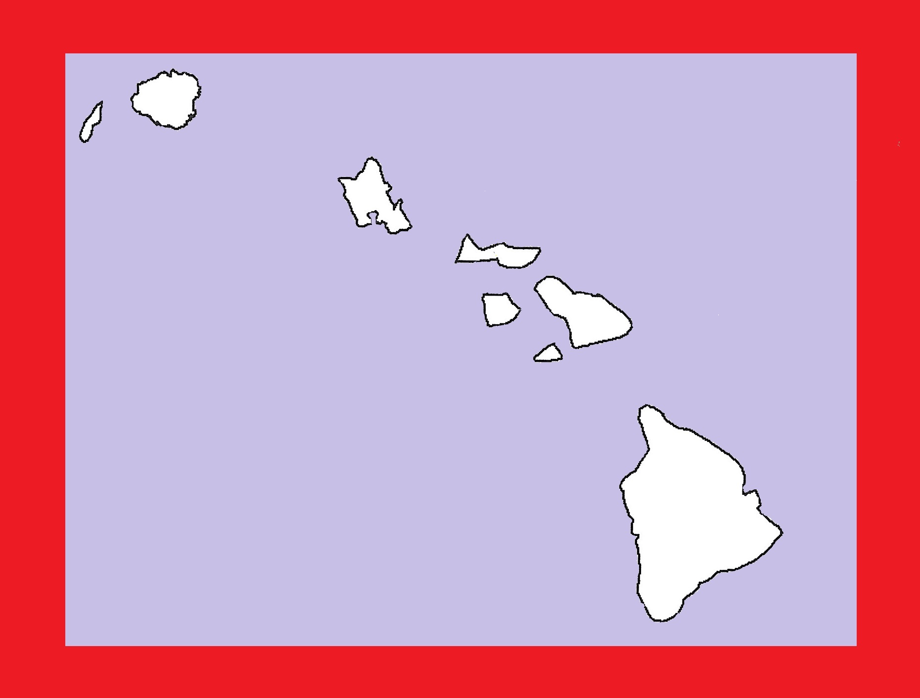 Hawaii Blank Outline Map | Large Printable and Standard Map 16