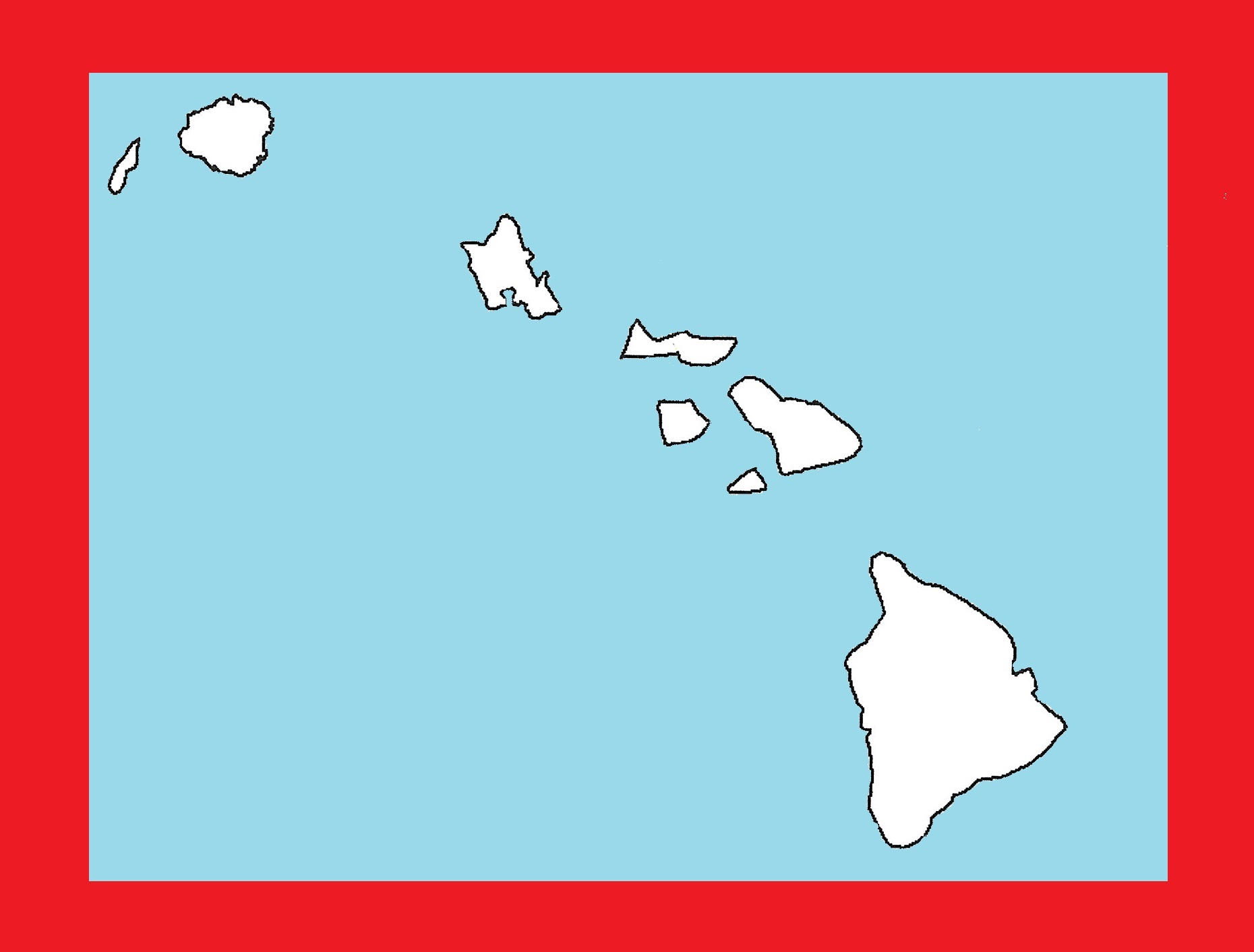 Hawaii Blank Outline Map | Large Printable and Standard Map 17